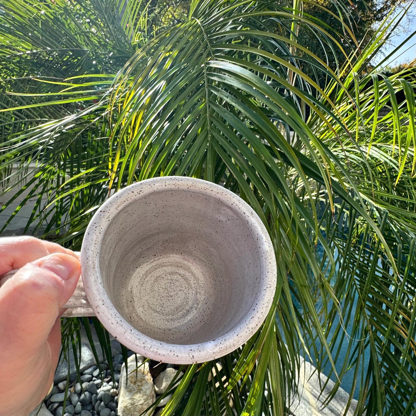 Bigfoot Santa Mug | Speckled Stoneware Holiday Coffee Cup | Handmade Cryptid Pottery