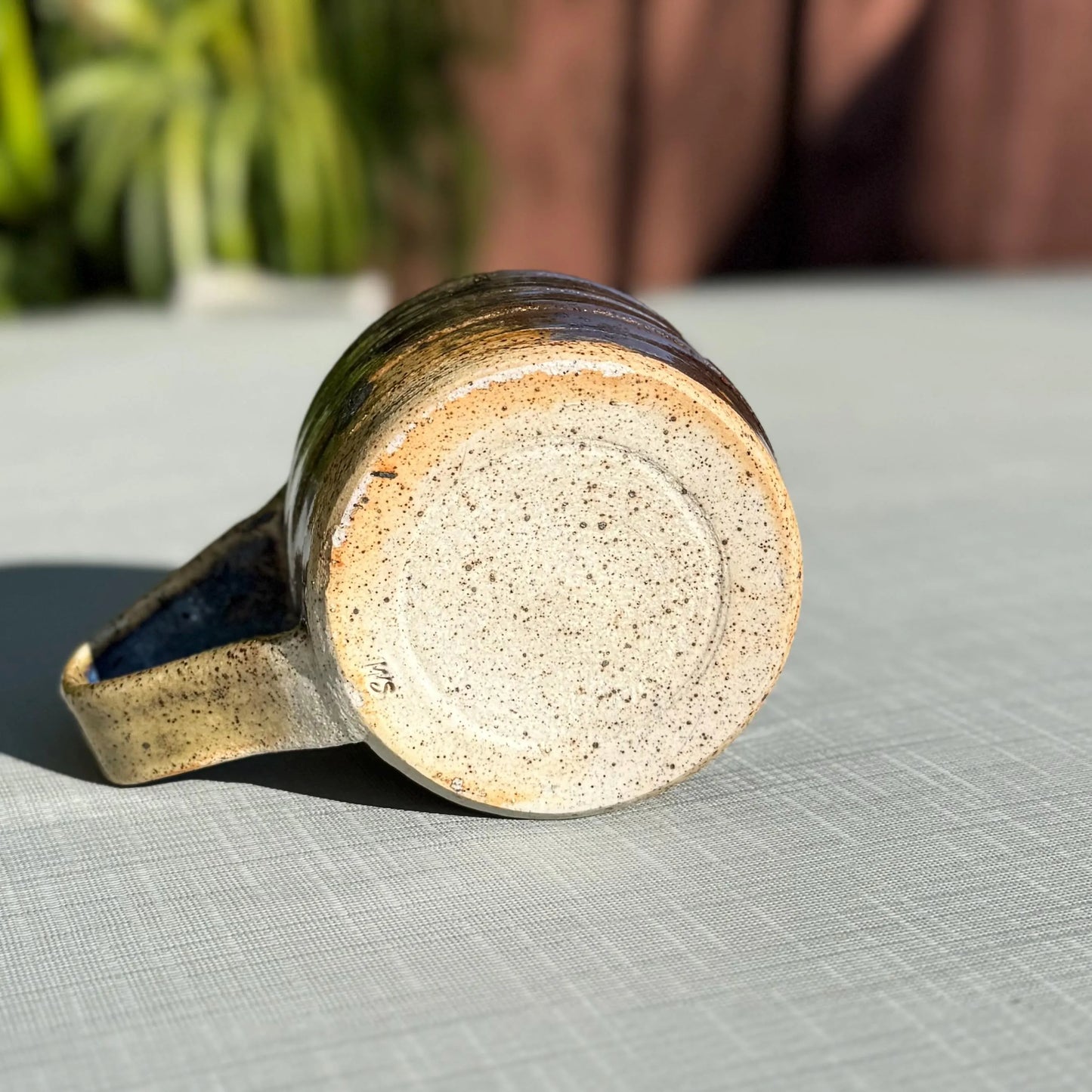 Copper Red & Rutile Blue Espresso Mug | 7 oz Speckled Stoneware | Hand-Thrown Cone 10 Pottery