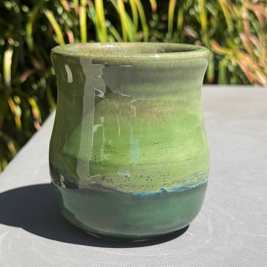 Green Glazed Ceramic Tumbler – 14 oz