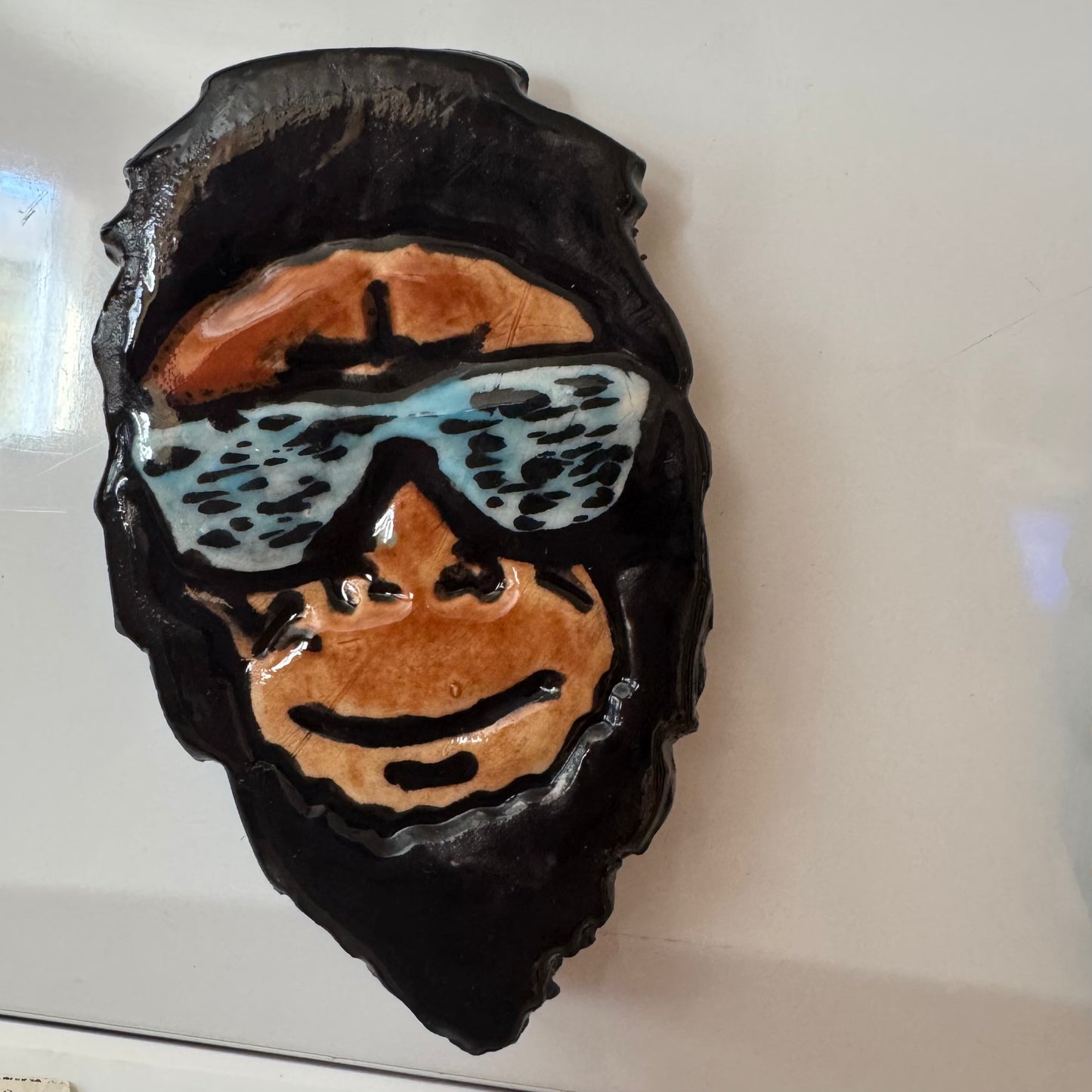Handmade Ceramic Bigfoot Magnet β Sunglasses Sasquatch