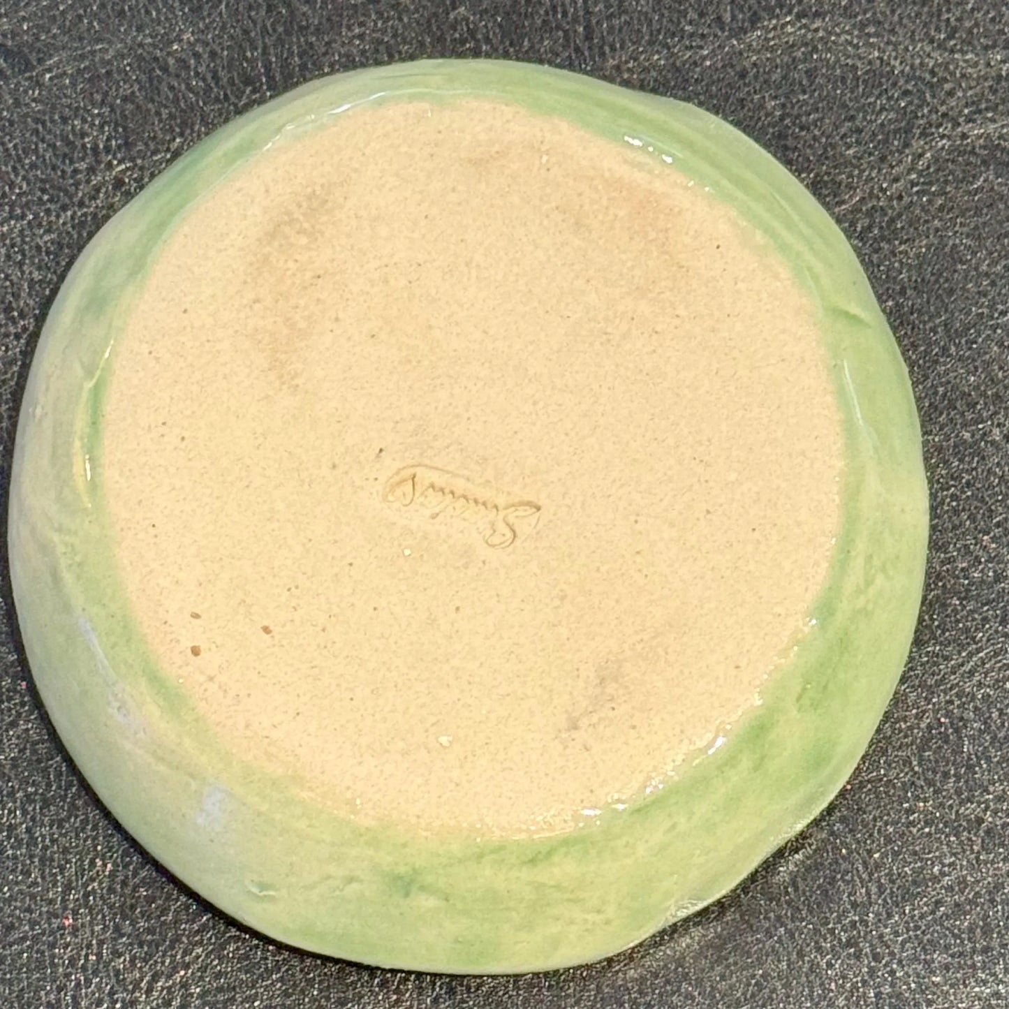 Cannabis Leaf Trinket Dish | Handmade Ceramic Stoneware | Green Glazed 4 Inch Catchall