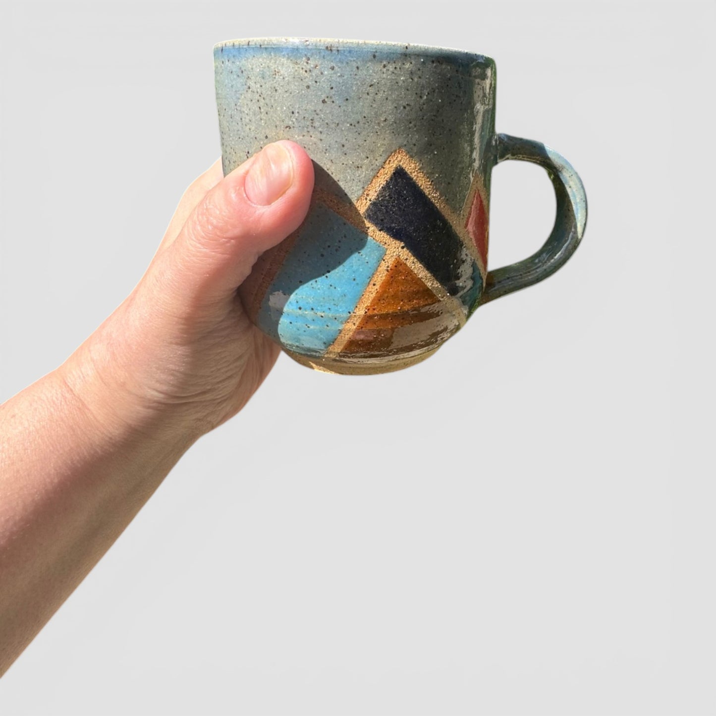 Mountain Mug No. 3 | Speckled Earth Tone Stoneware | Modern Geometric Handmade Pottery