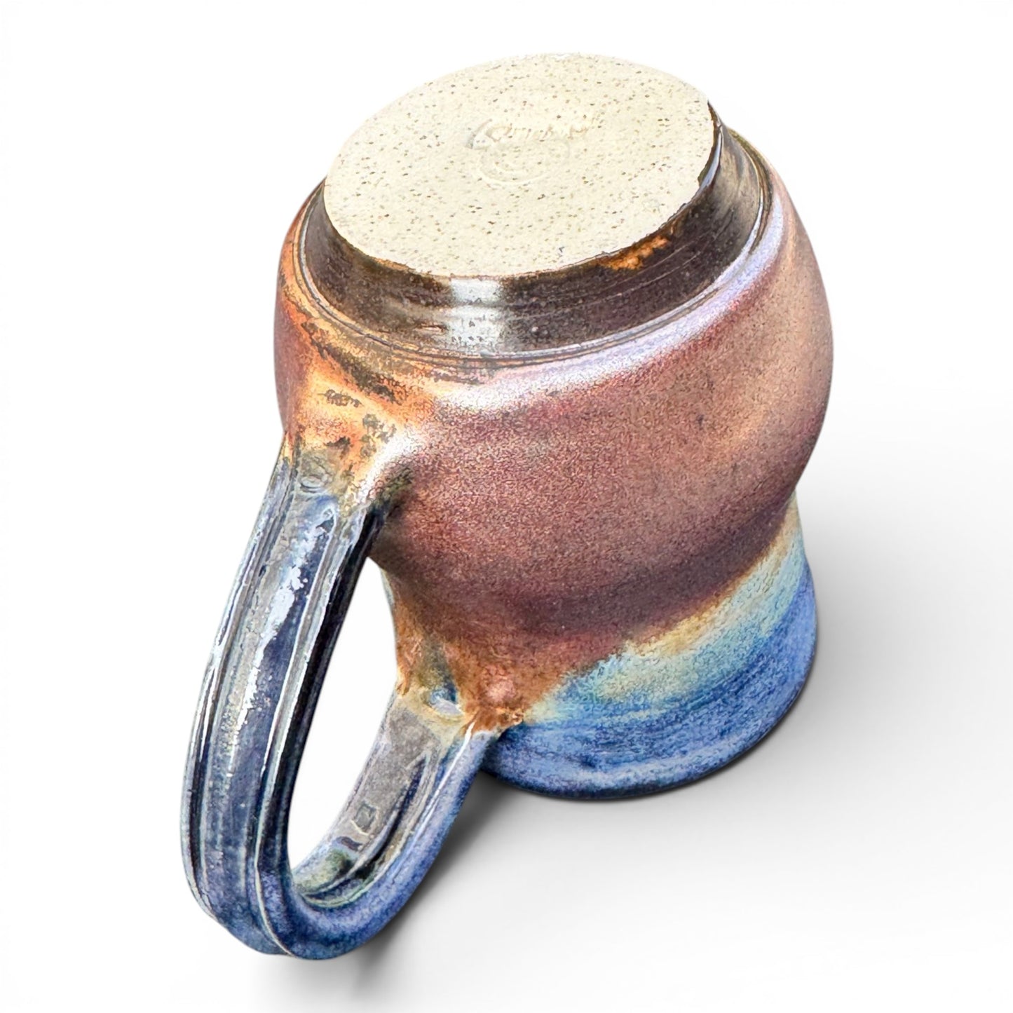 Midnight Blue & Ancient Copper Mug No. 2 | Wheel Thrown Stoneware | Handmade Pottery Coffee Cup