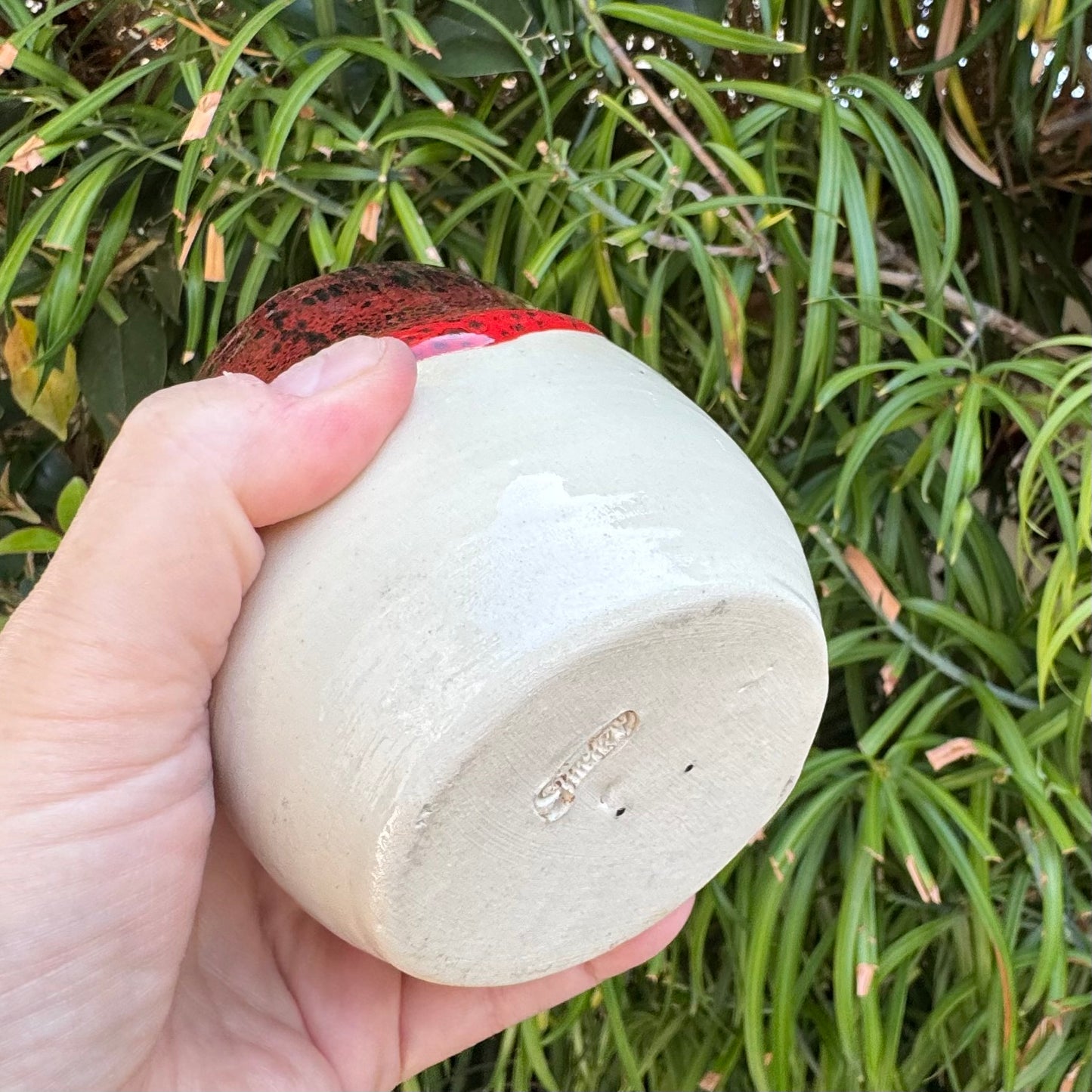 Dynasty Red & Black Tumbler | 10 oz Handmade Stoneware | Wheel-Thrown Pottery