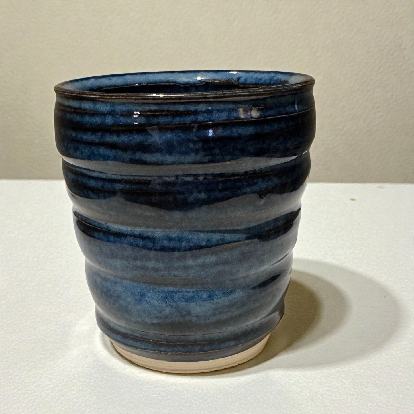 Blue Textured Tumbler No. 2 | Wheel-Thrown Stoneware | Handmade Coffee Tea or Whiskey Cup