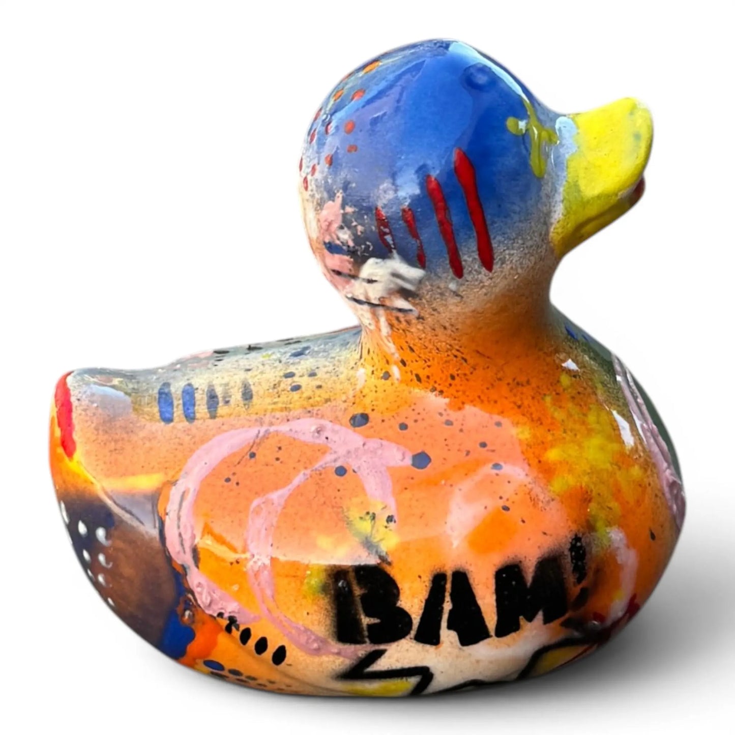 BAM! | Hand-Painted Pop Art Ceramic Duck | Original Graffiti Art by Legend