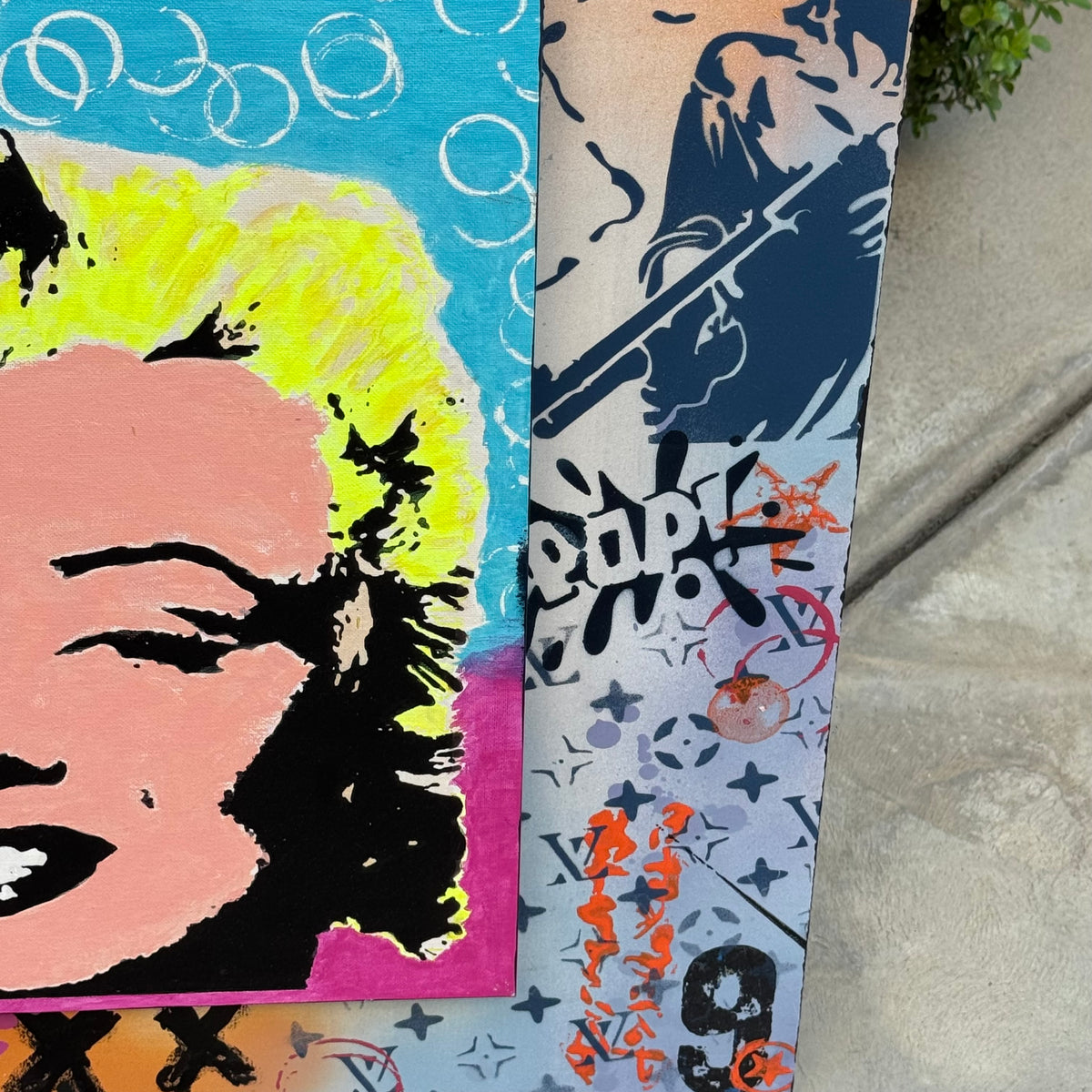 Marilyn-Inspired Dimensional Pop Art on Wood – 24” x 24”