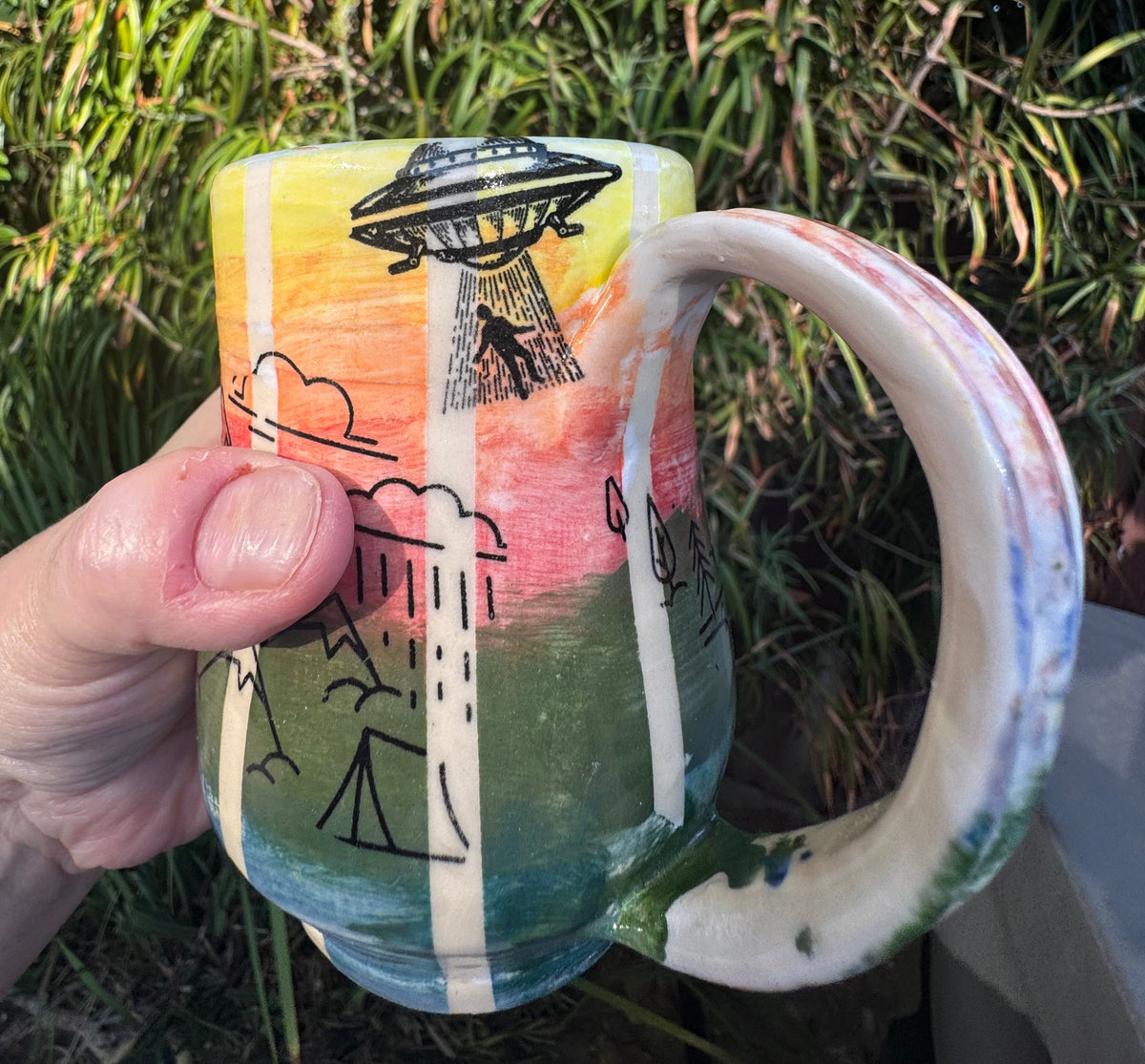 Sunset Mountain Camping 10 Oz Stoneware Mug