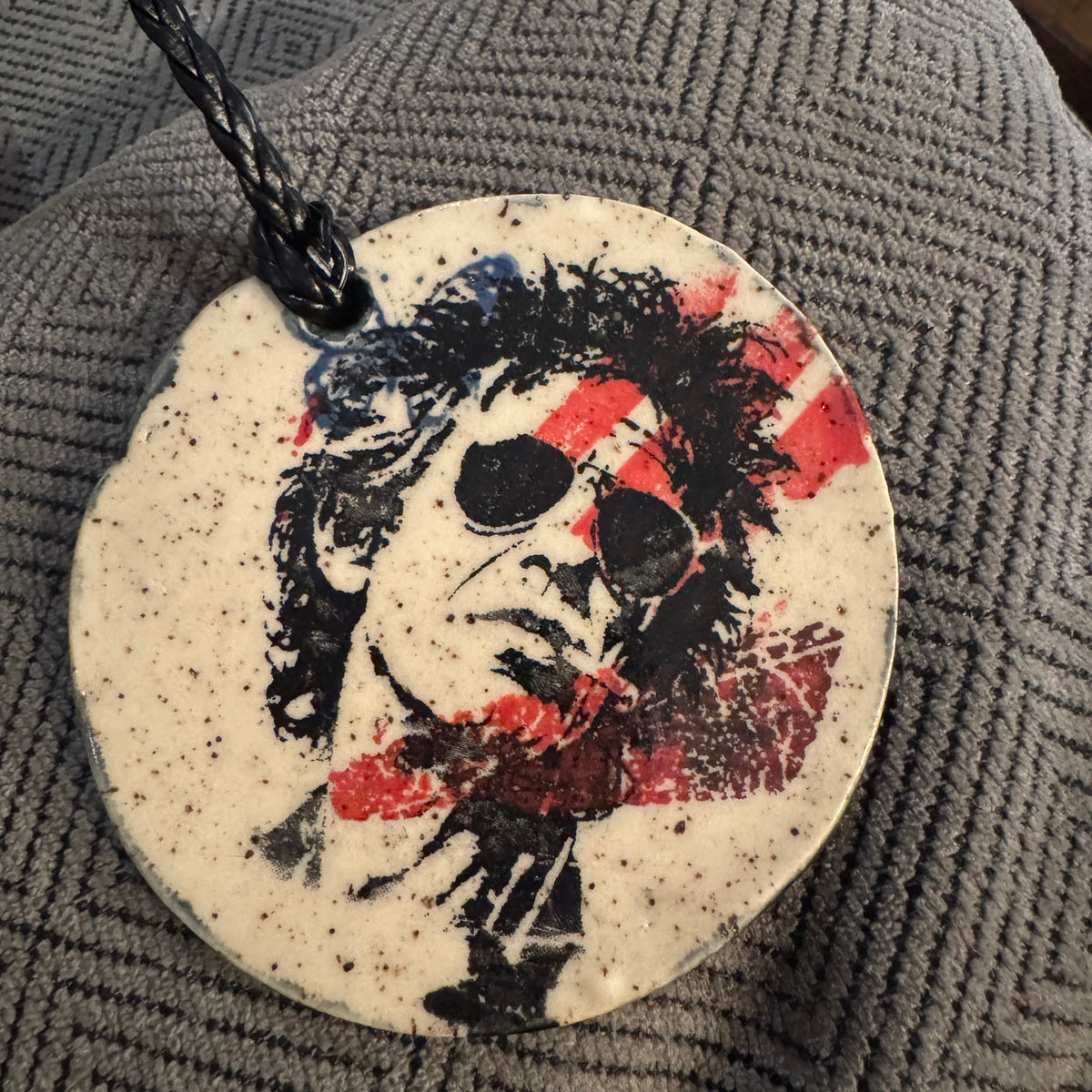 Rock & Roll Screen Printed Ceramic Christmas Ornament