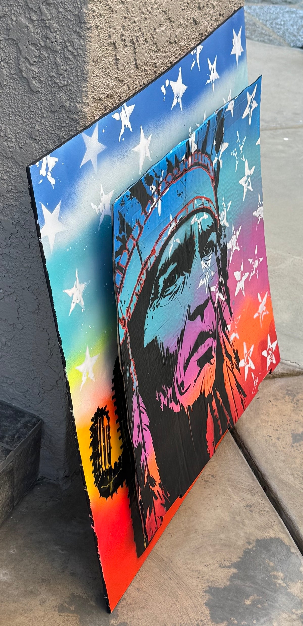 Upcycled 3-D Pizza Box Native American-Inspired Wall Art – 24" x 24"