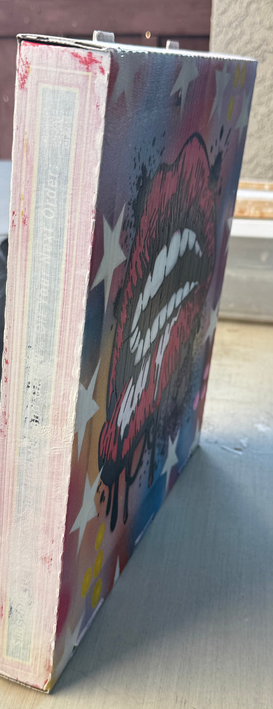 Dripping Lips Upcycled Pizza Box Pop Art – 14.5” x 14.5”
