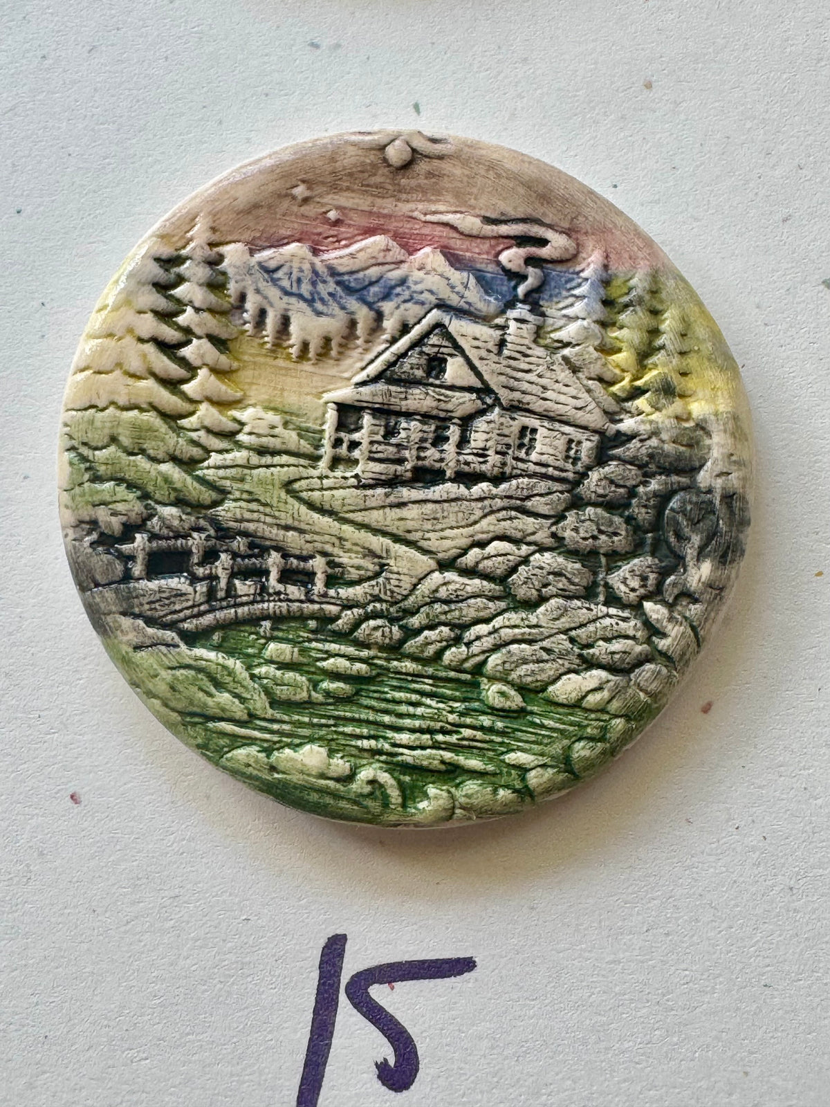 Bear & Mountain Cabin Porcelain Magnets