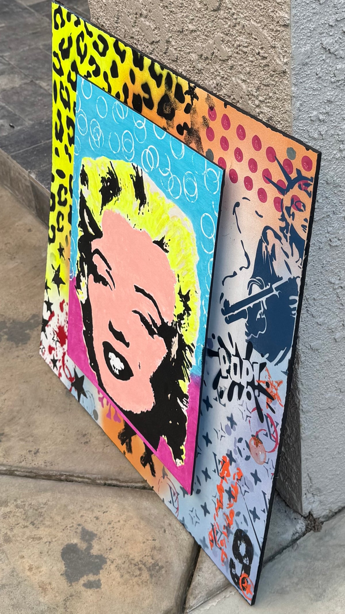 Marilyn-Inspired Dimensional Pop Art on Wood – 24” x 24”