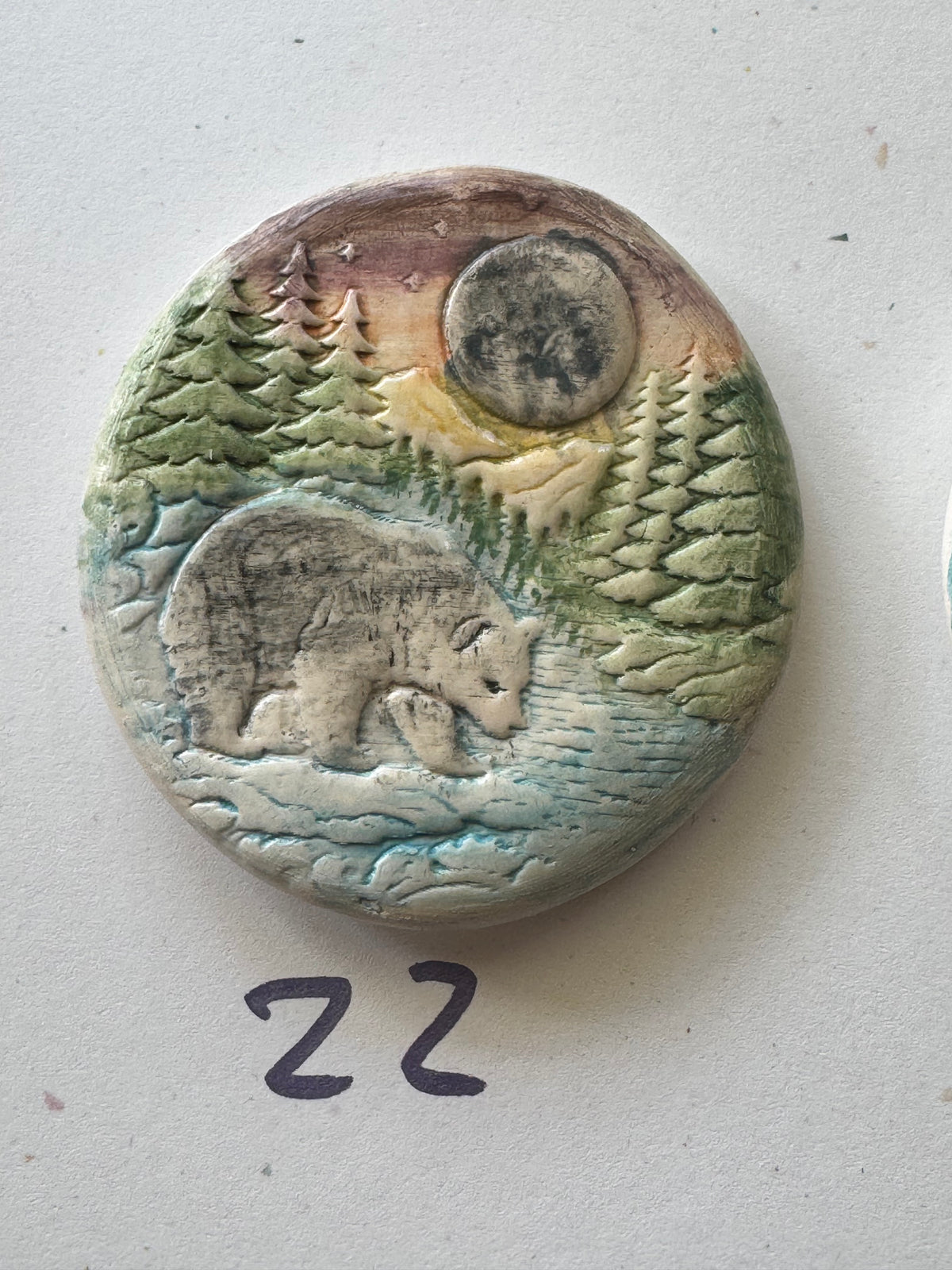 Bear & Mountain Cabin Porcelain Magnets