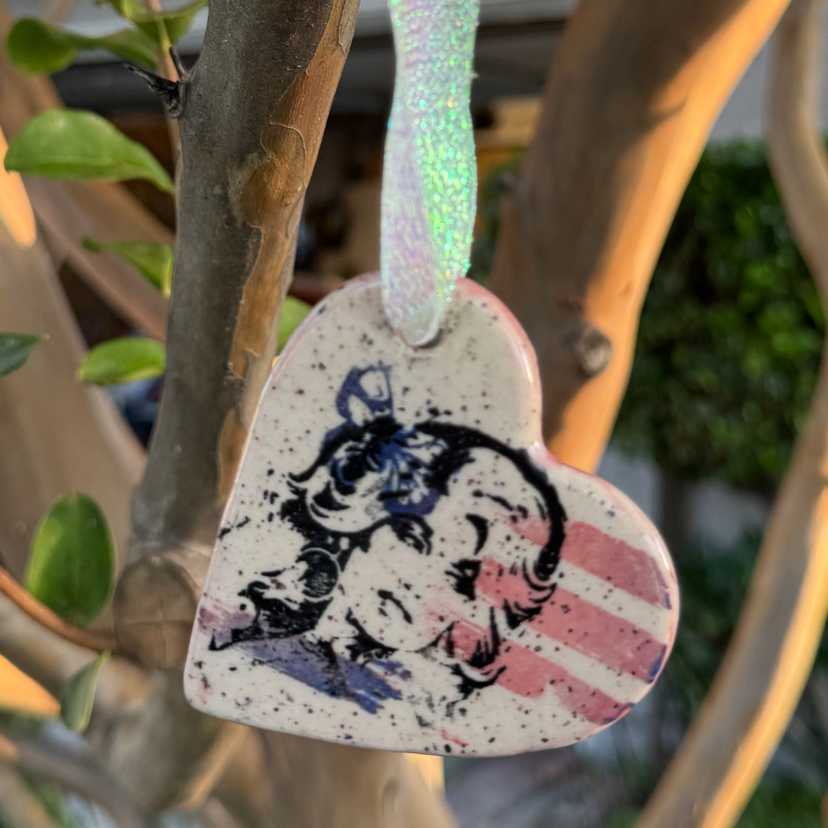 Dolly Parton Pop Art Stoneware Heart Ornament