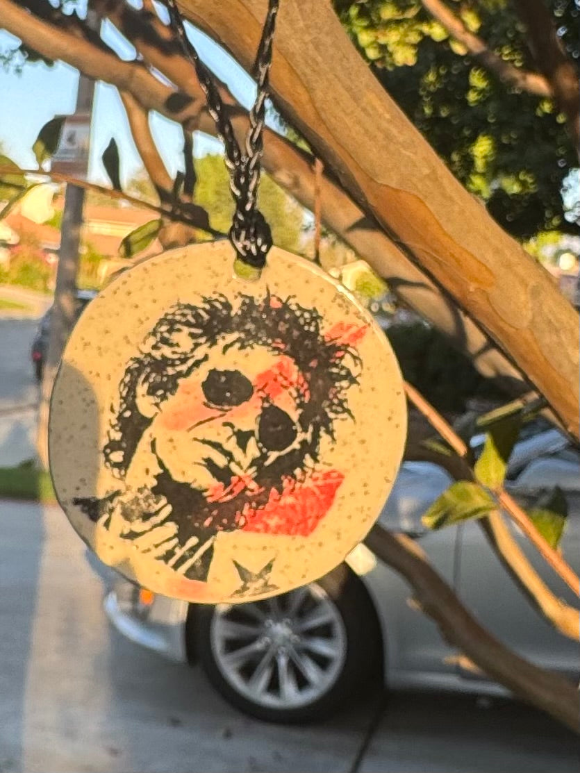 Rock & Roll Screen Printed Ceramic Christmas Ornament