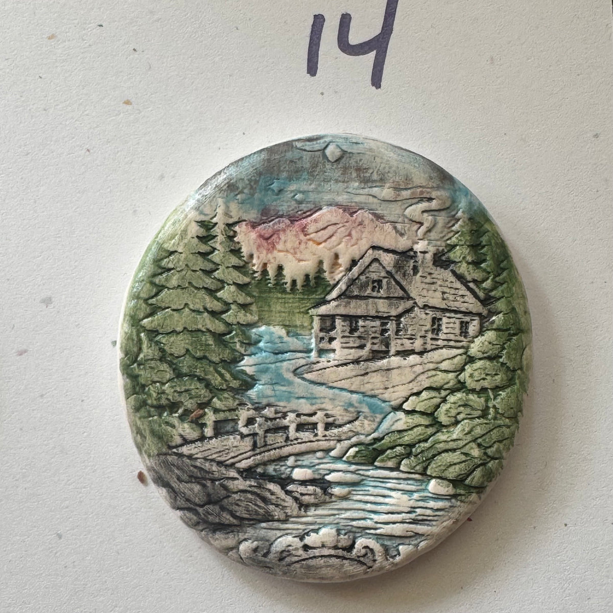 Bear & Mountain Cabin Porcelain Magnets