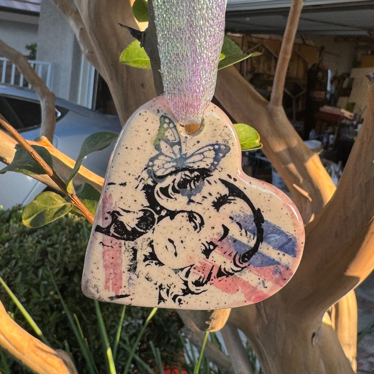 Dolly Parton Pop Art Stoneware Heart Ornament