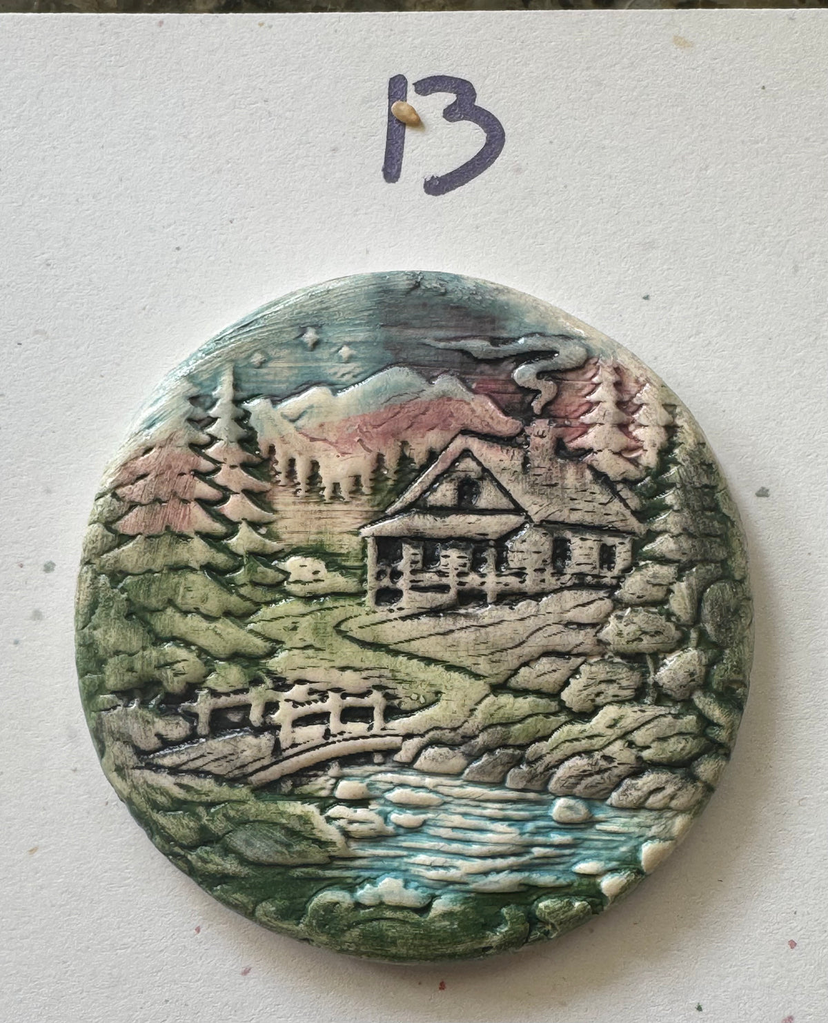 Bear & Mountain Cabin Porcelain Magnets