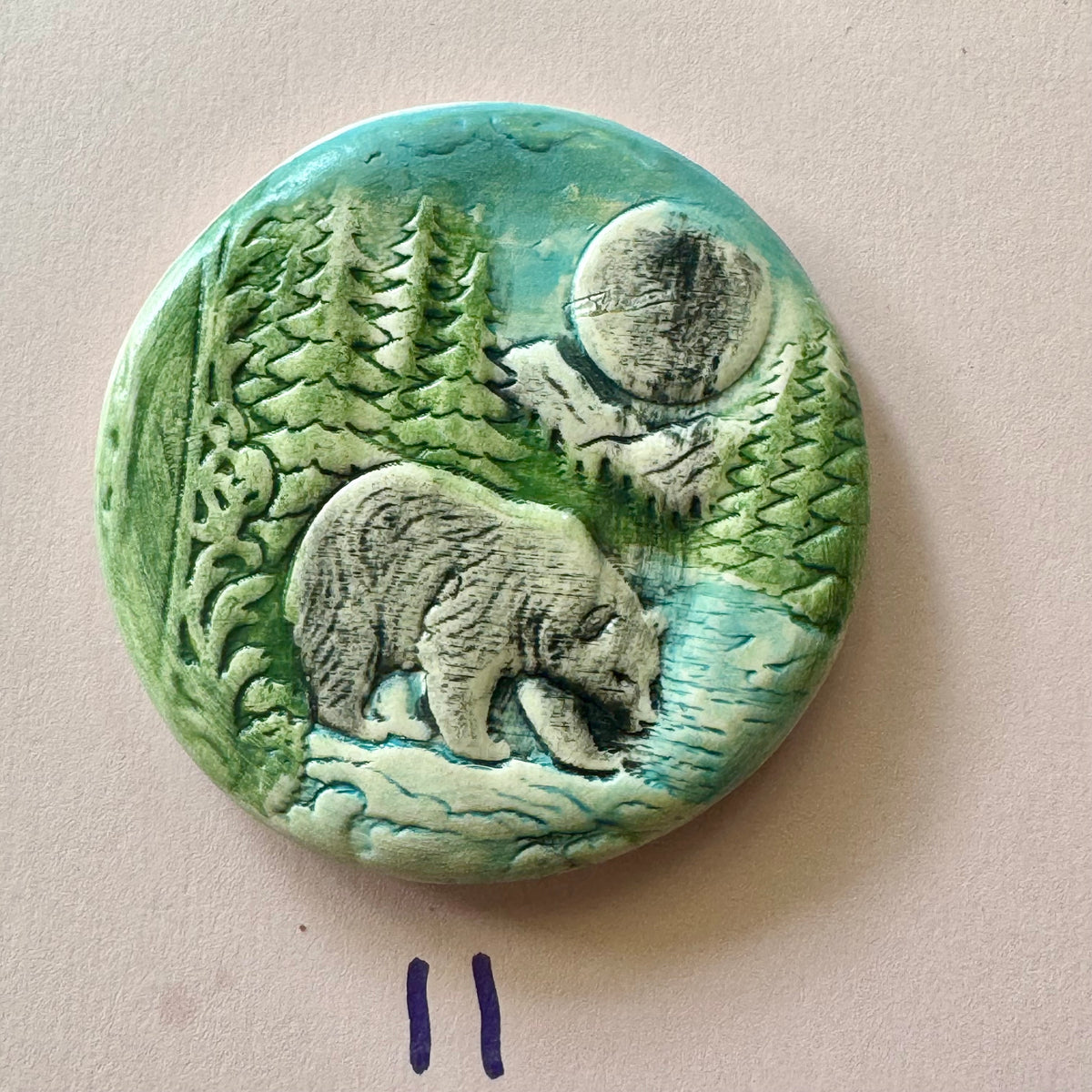 Bear & Mountain Cabin Porcelain Magnets
