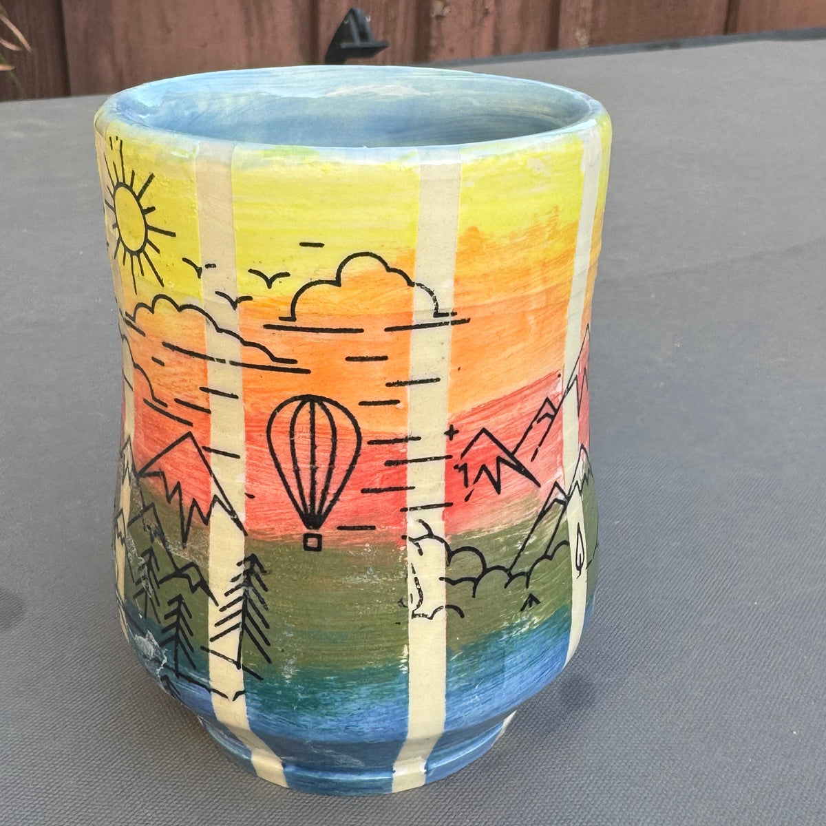Sunset Mountain Camping 10 Oz Stoneware Mug