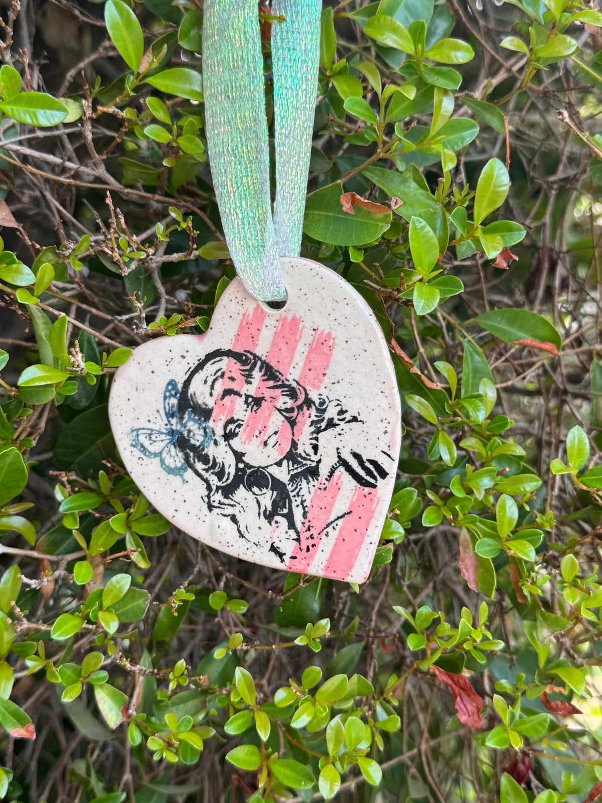 Dolly Parton Pop Art Stoneware Heart Ornament