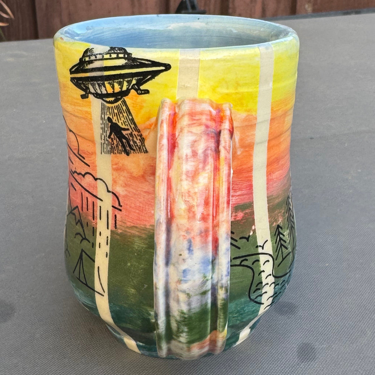 Sunset Mountain Camping 10 Oz Stoneware Mug
