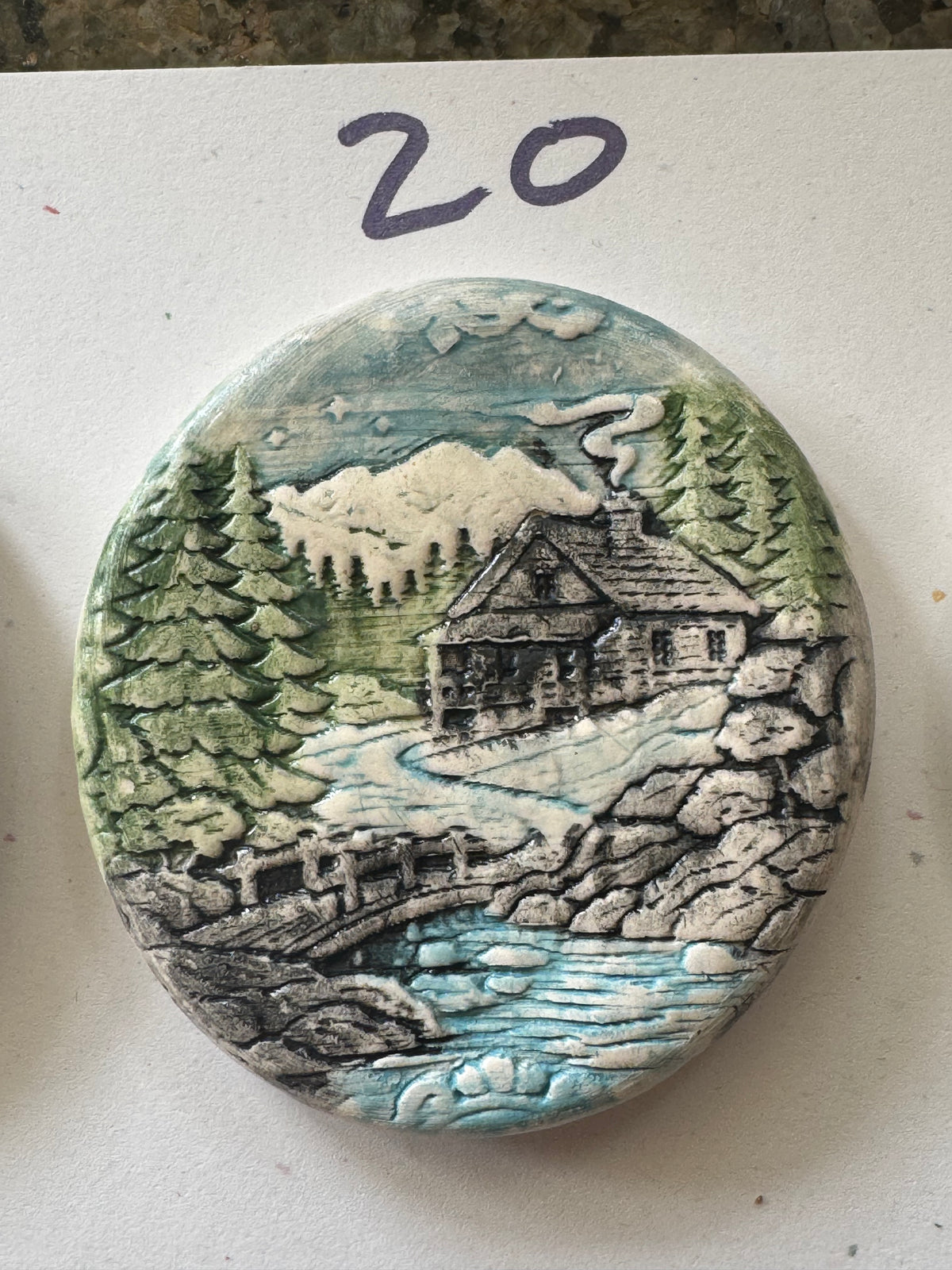 Bear & Mountain Cabin Porcelain Magnets