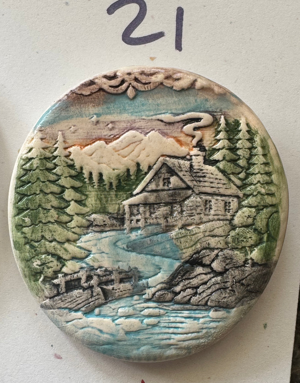 Bear & Mountain Cabin Porcelain Magnets
