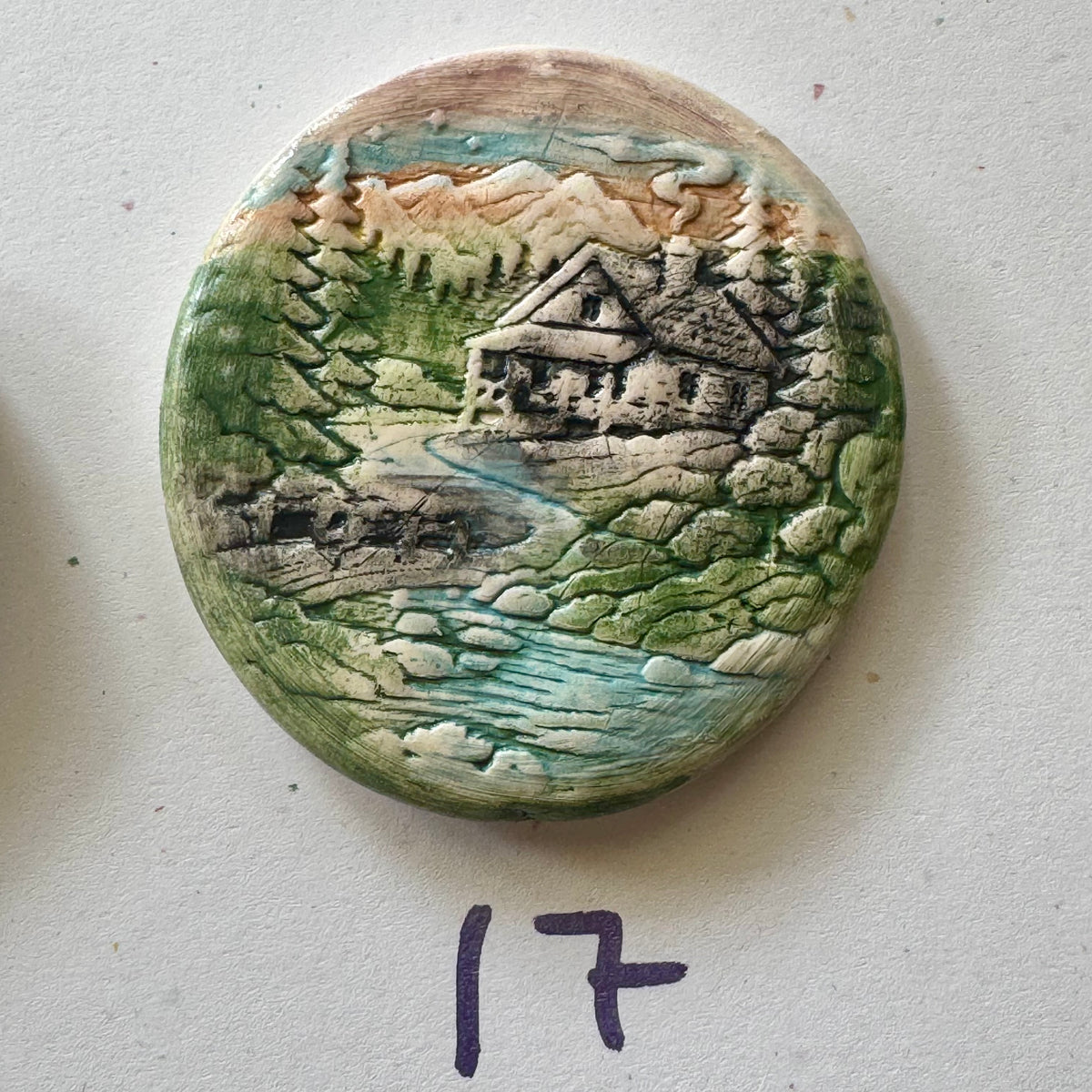 Bear & Mountain Cabin Porcelain Magnets