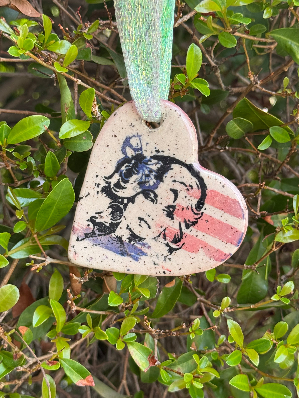 Dolly Parton Pop Art Stoneware Heart Ornament