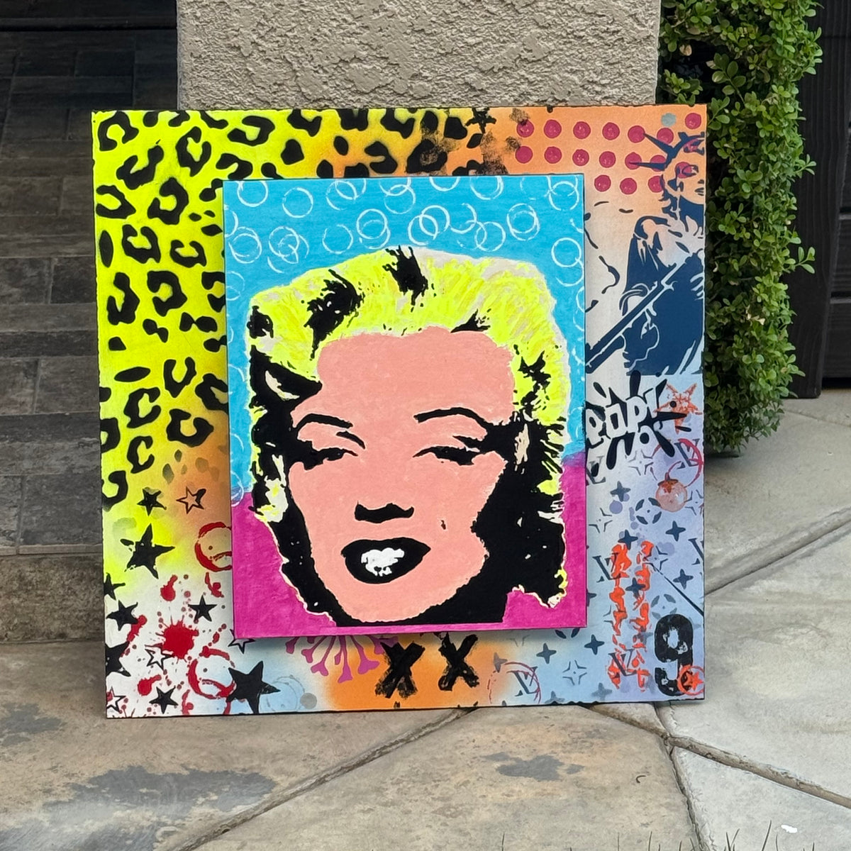 Marilyn-Inspired Dimensional Pop Art on Wood – 24” x 24”