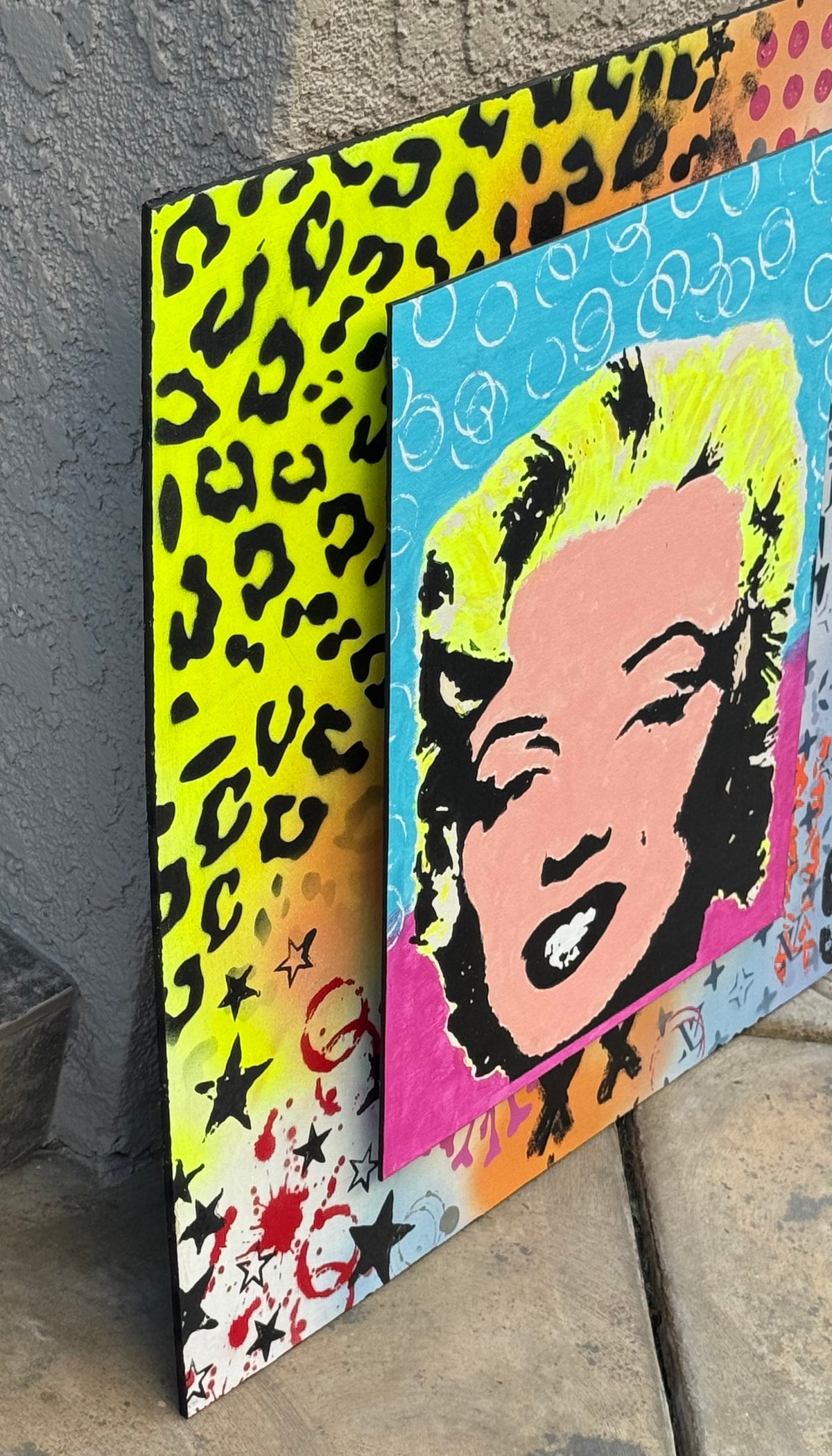 Marilyn-Inspired Dimensional Pop Art on Wood – 24” x 24”
