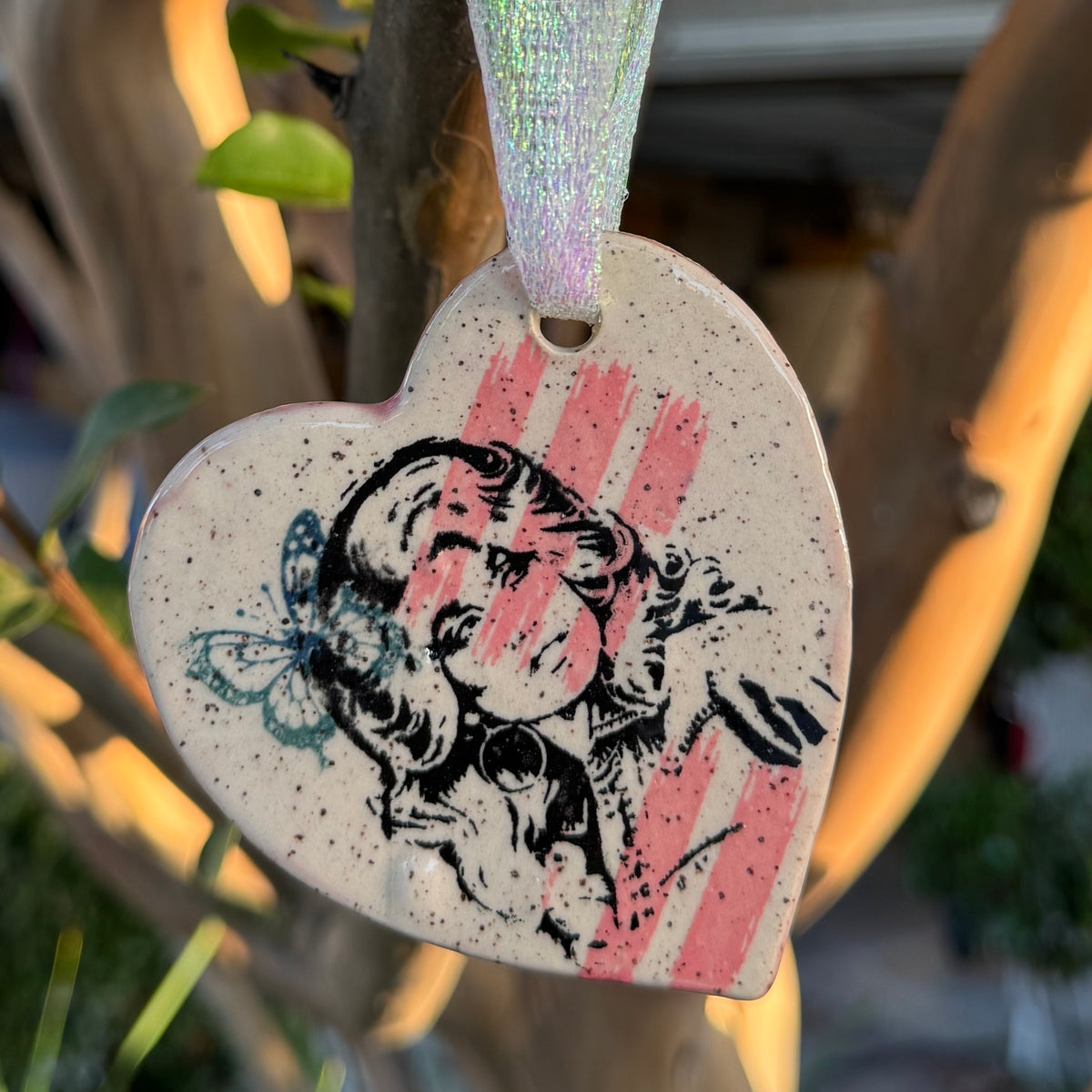 Dolly Parton Pop Art Stoneware Heart Ornament