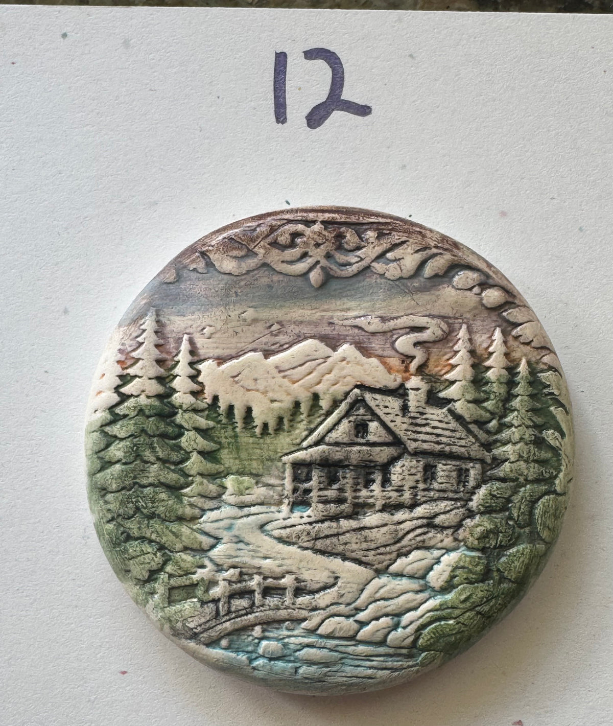 Bear & Mountain Cabin Porcelain Magnets