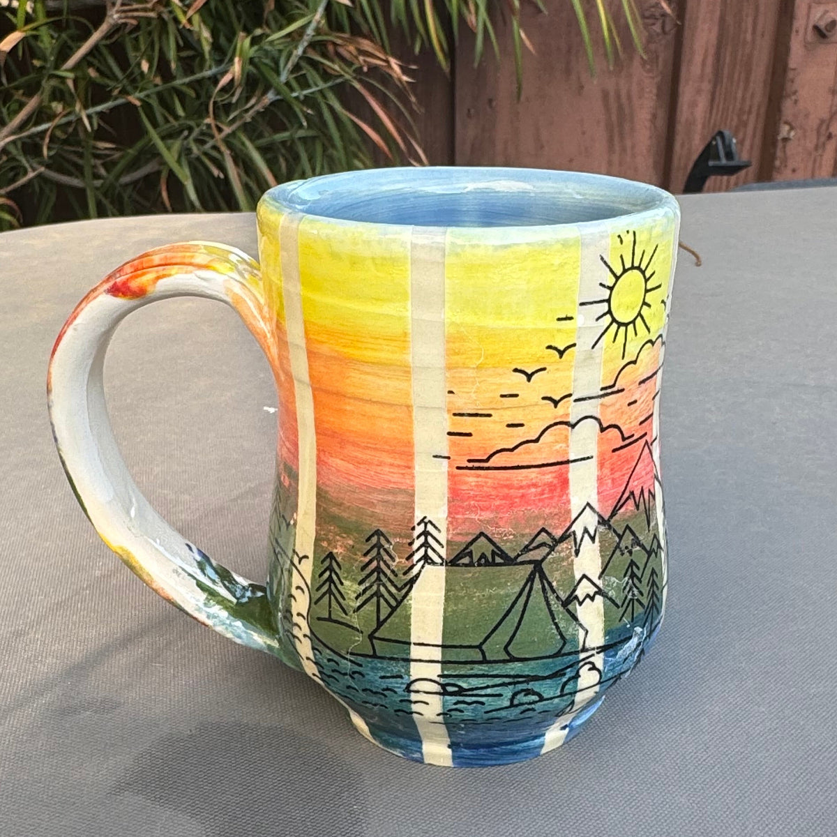 Sunset Mountain Camping 10 Oz Stoneware Mug