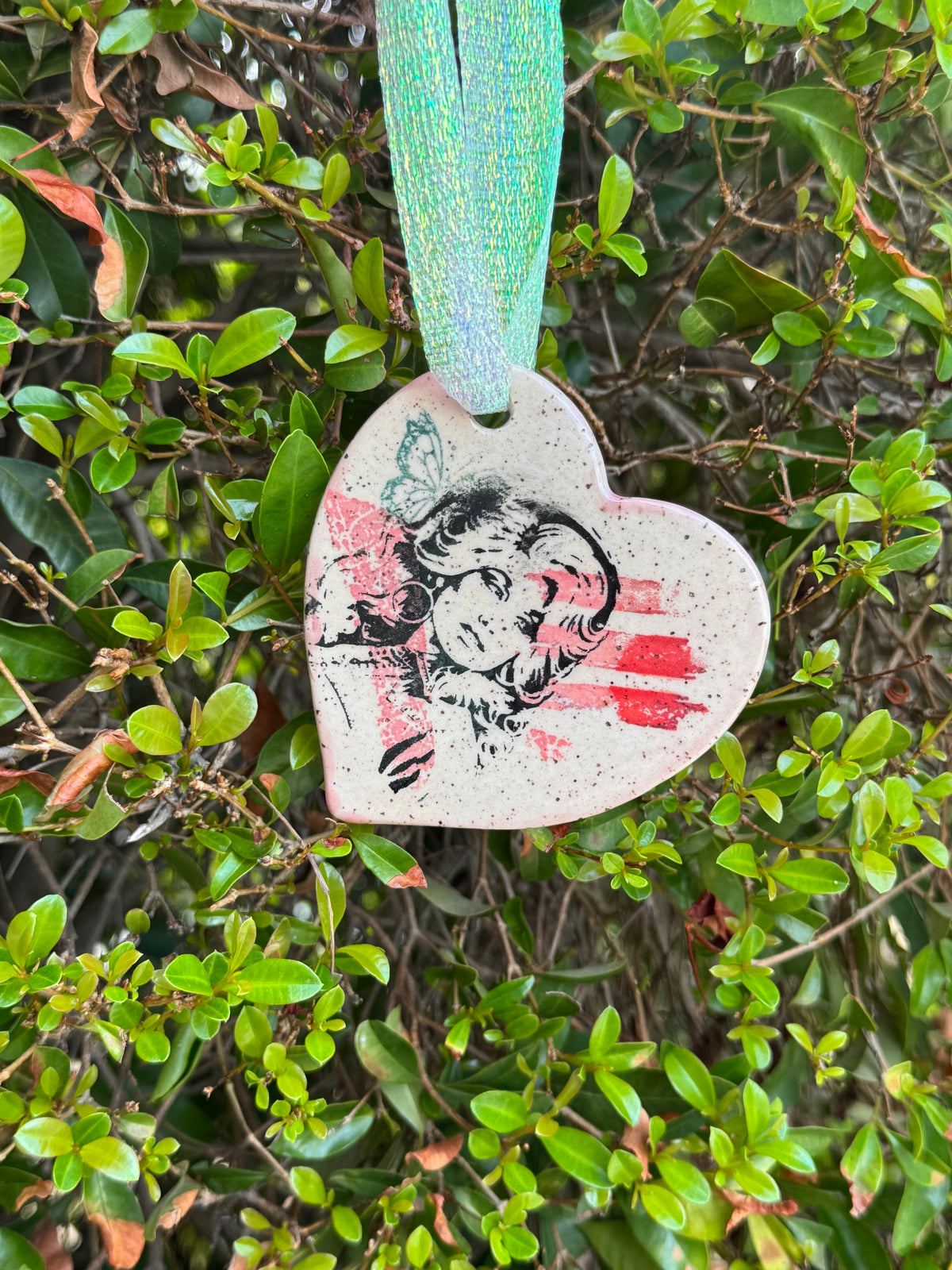 Dolly Parton Pop Art Stoneware Heart Ornament