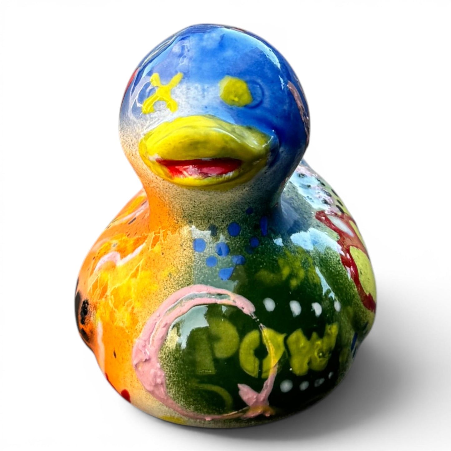BAM! | Hand-Painted Pop Art Ceramic Duck | Original Graffiti Art by Legend