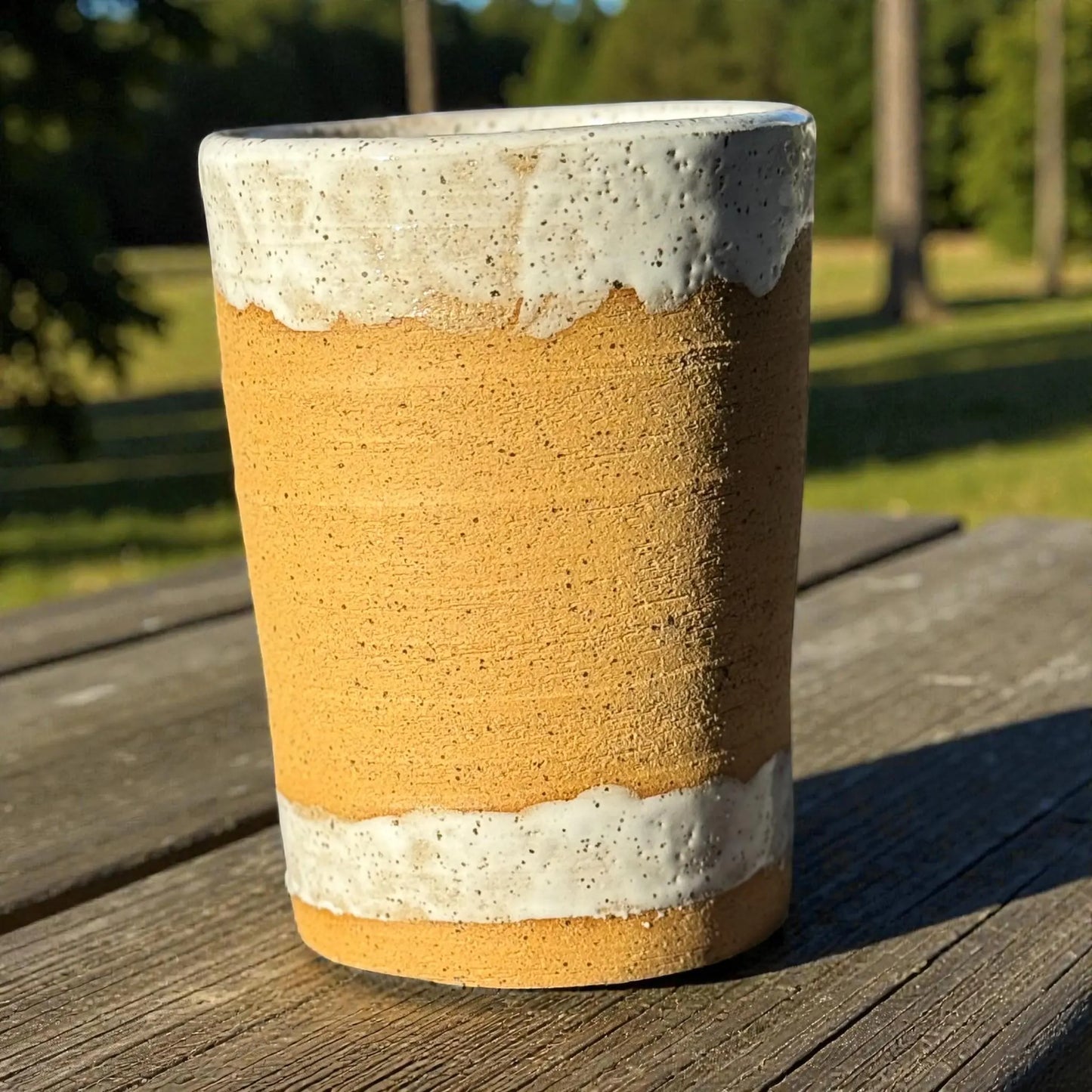 Bigfoot Santa Ceramic Tumbler #2 | 8 oz Handmade Christmas Mug | Unique Holiday Drinkware Gift