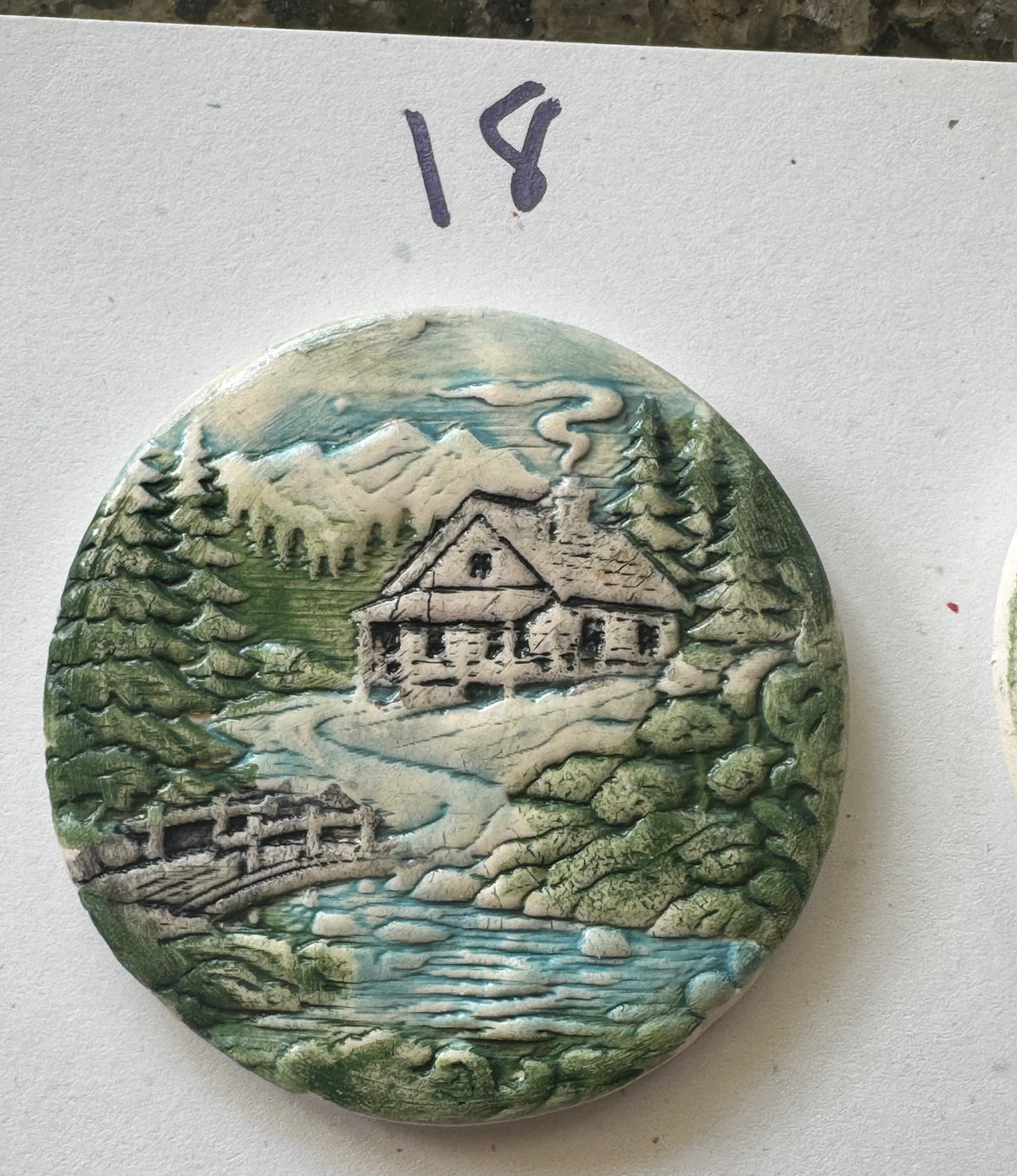Bear & Mountain Cabin Porcelain Magnets
