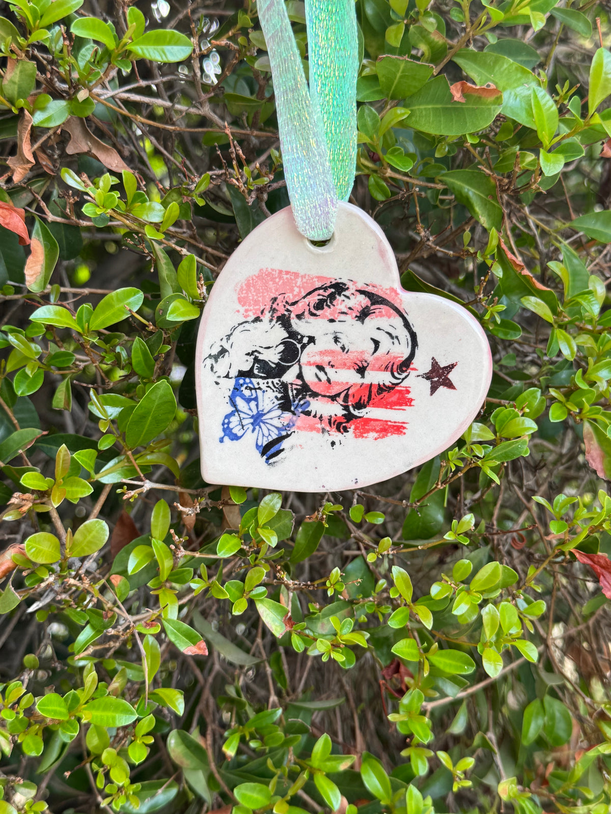 Dolly Parton Pop Art Stoneware Heart Ornament