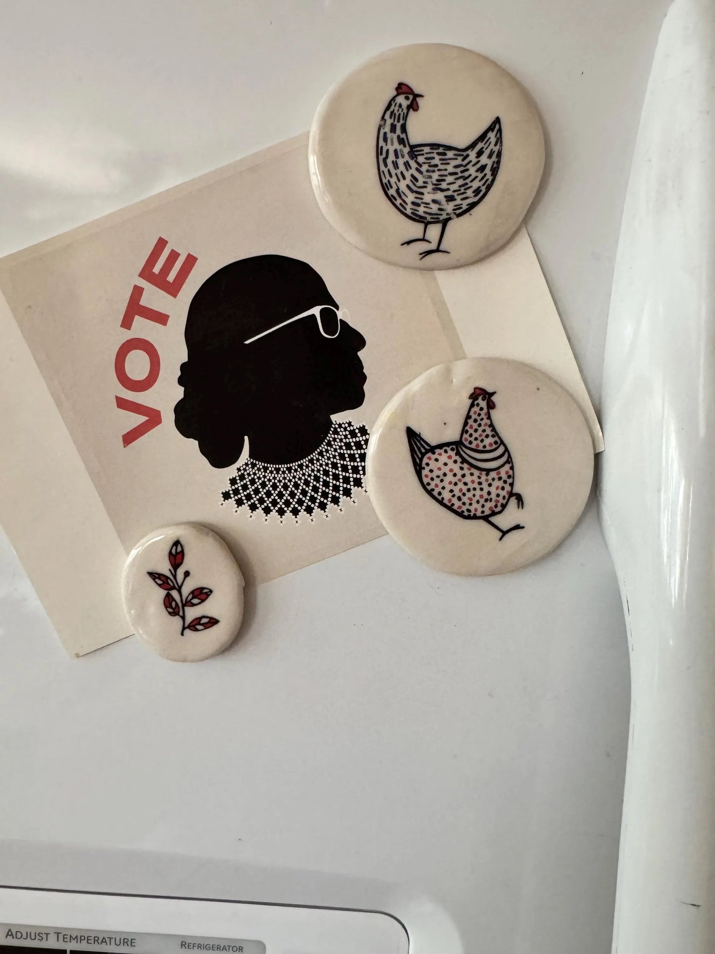 Chicken Magnet Set of 3 | Handmade Ceramic Stoneware | Farmhouse Kitchen Decor