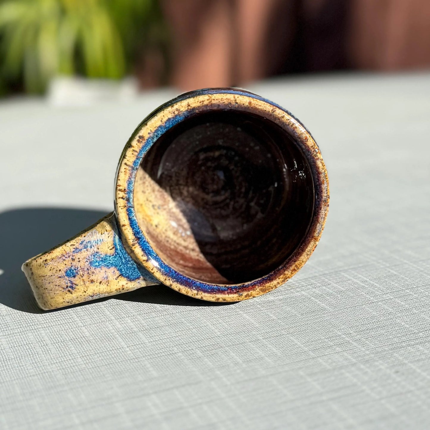 Copper Red & Rutile Blue Espresso Mug | 7 oz Speckled Stoneware | Hand-Thrown Cone 10 Pottery