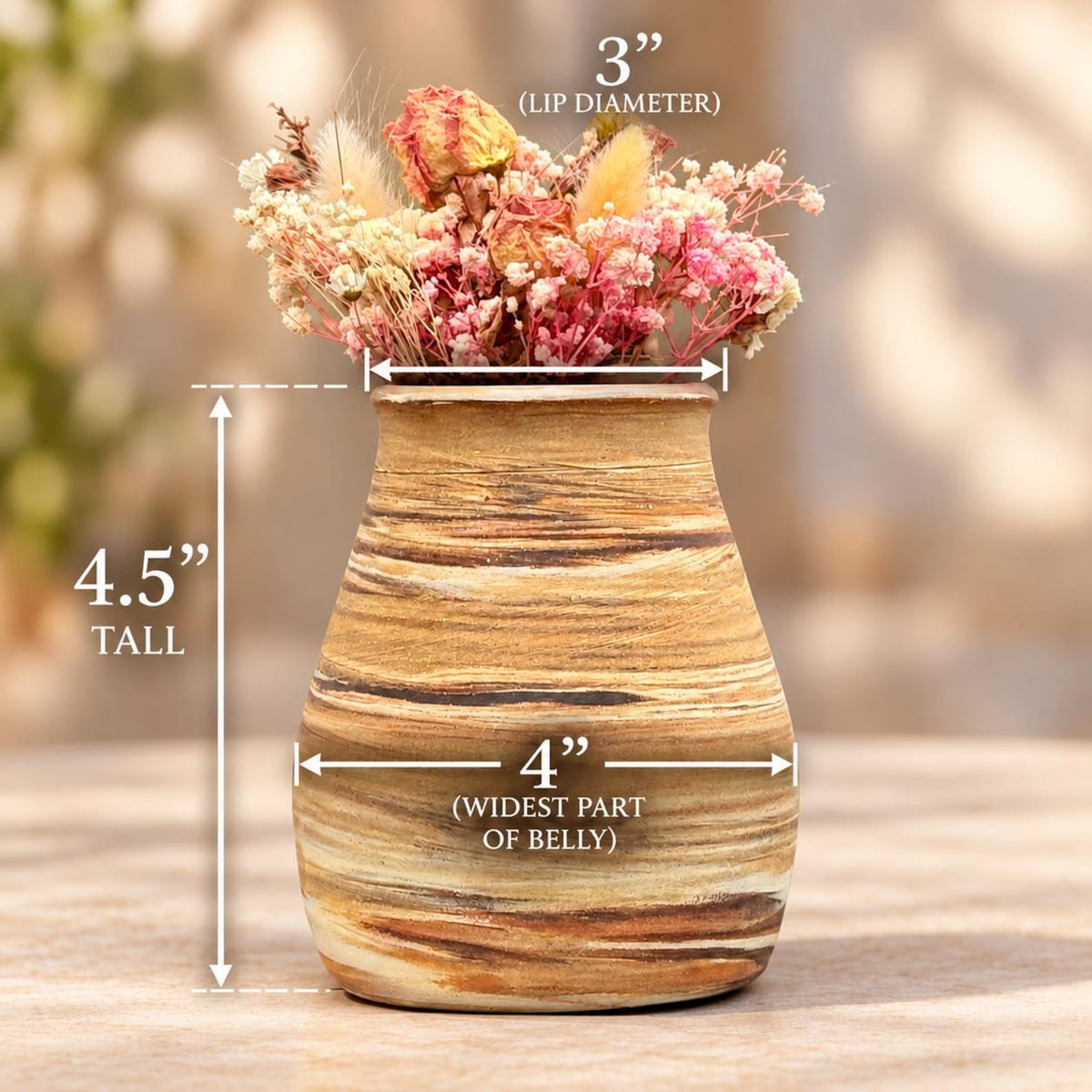 Sedona Marbled Clay Ceramic Vase