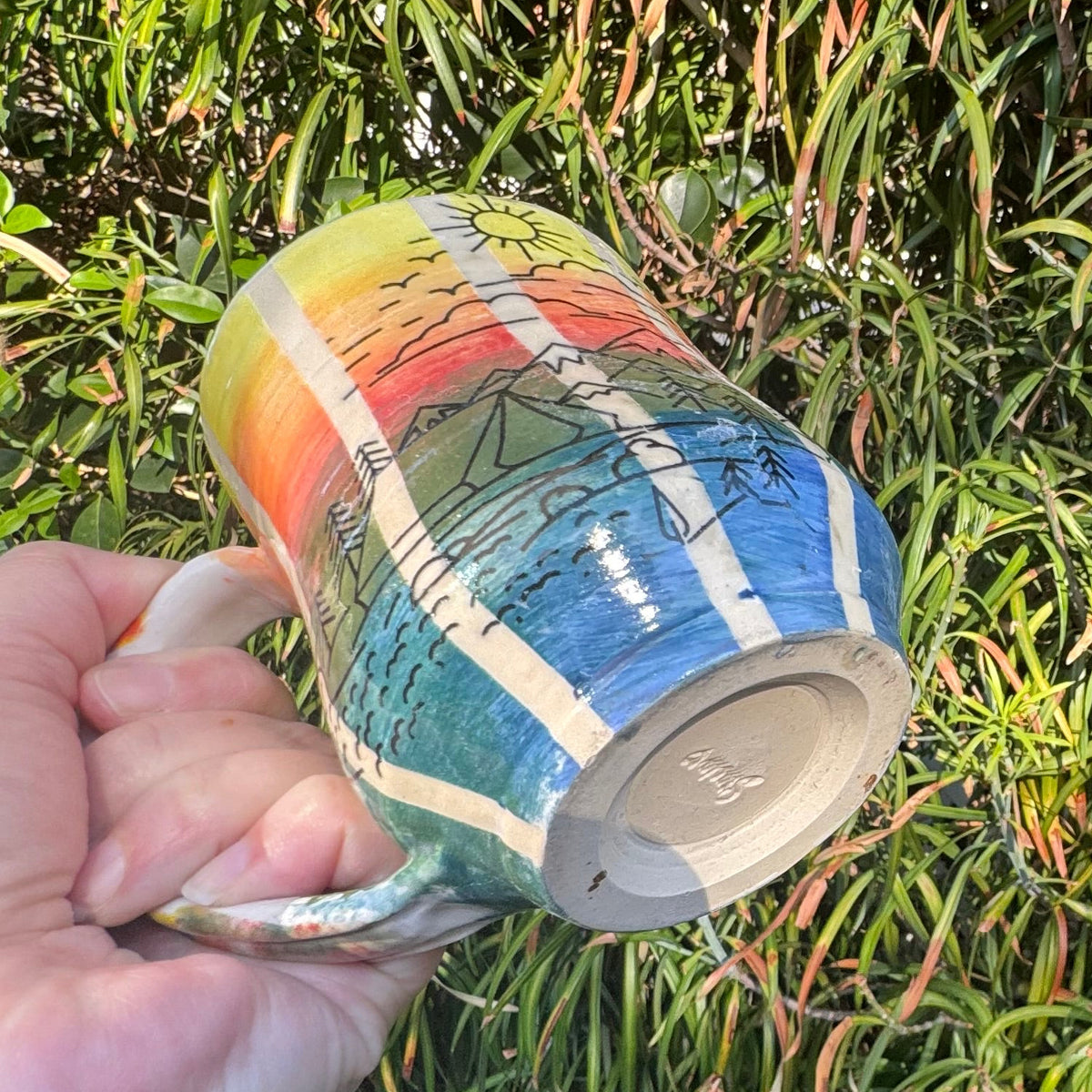 Sunset Mountain Camping 10 Oz Stoneware Mug