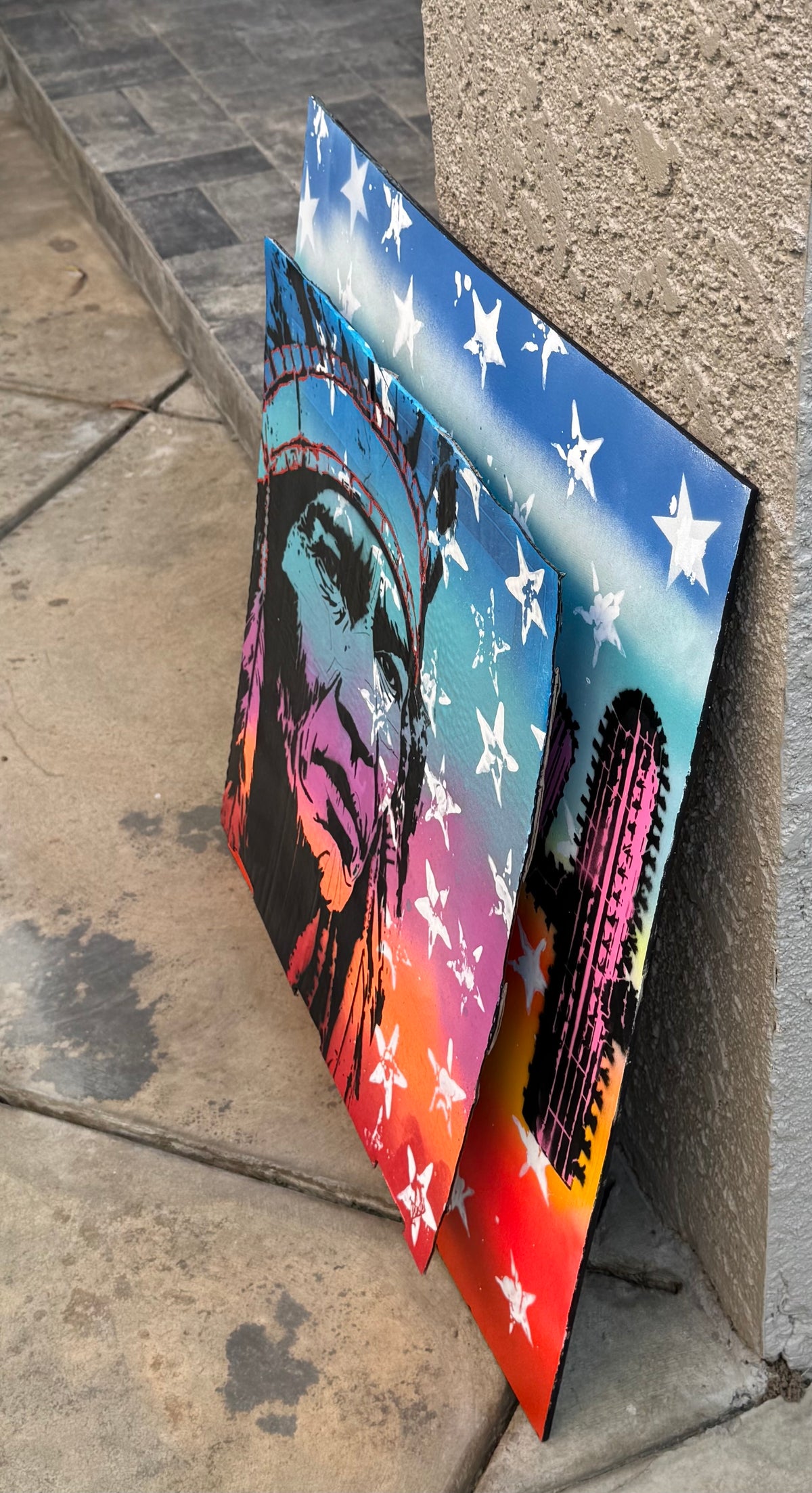 Upcycled 3-D Pizza Box Native American-Inspired Wall Art – 24" x 24"