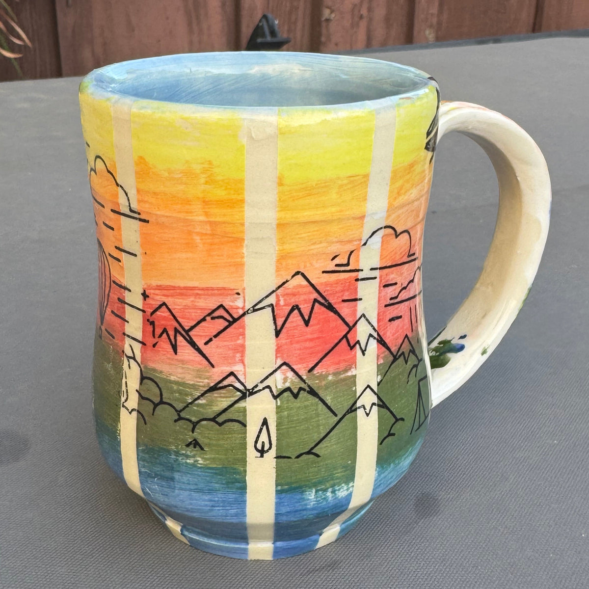 Sunset Mountain Camping 10 Oz Stoneware Mug