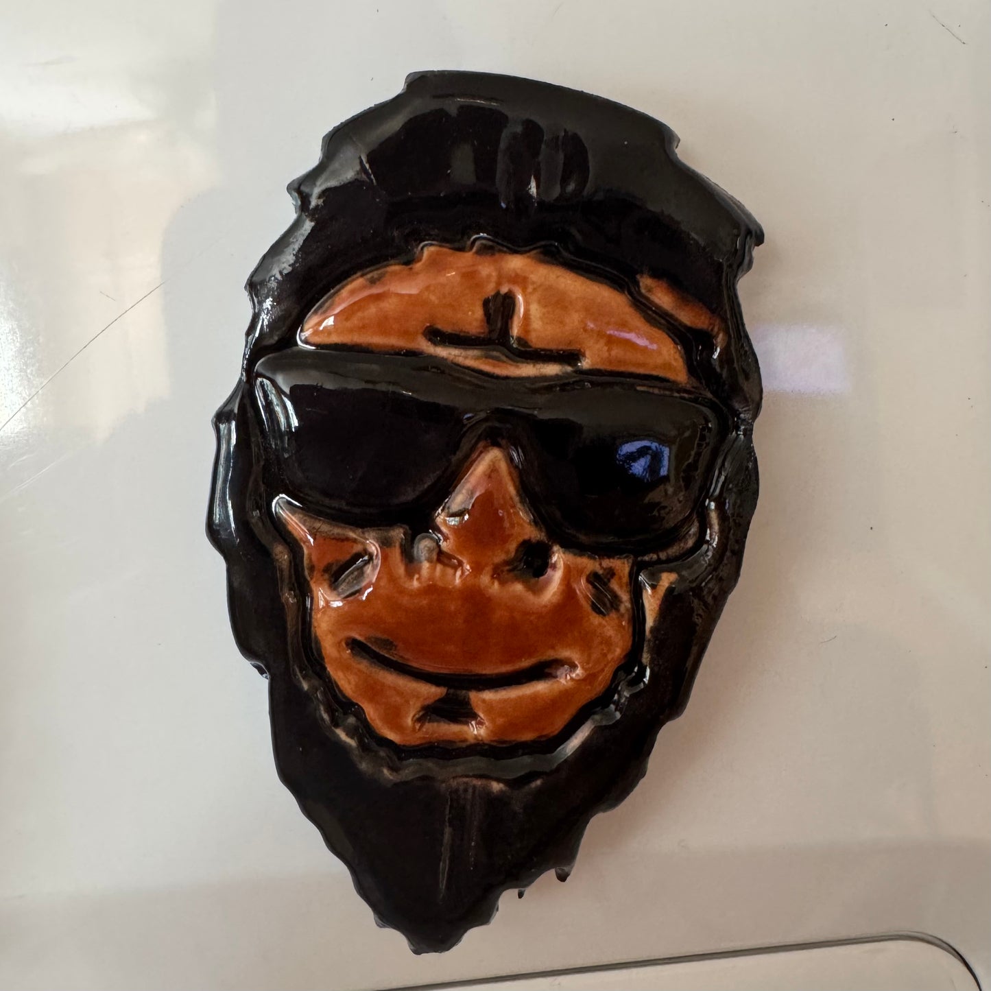 Handmade Ceramic Bigfoot Magnet – Sunglasses Sasquatch