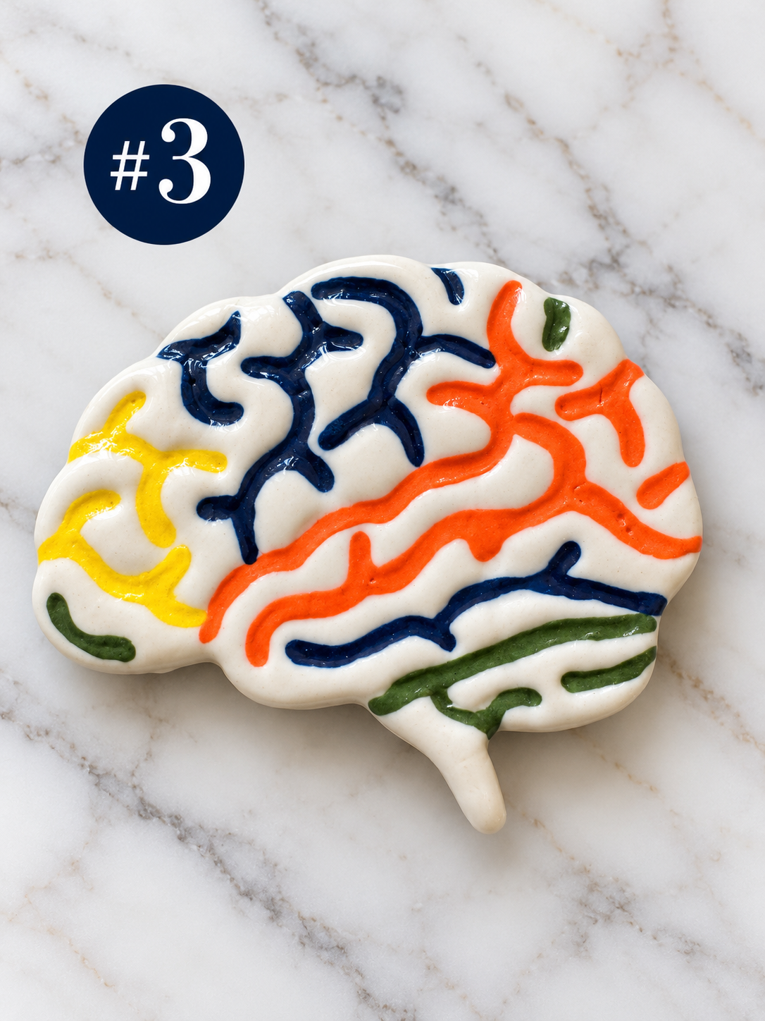 Handmade Ceramic Brain Magnet | Colorful Stoneware Refrigerator Magnet