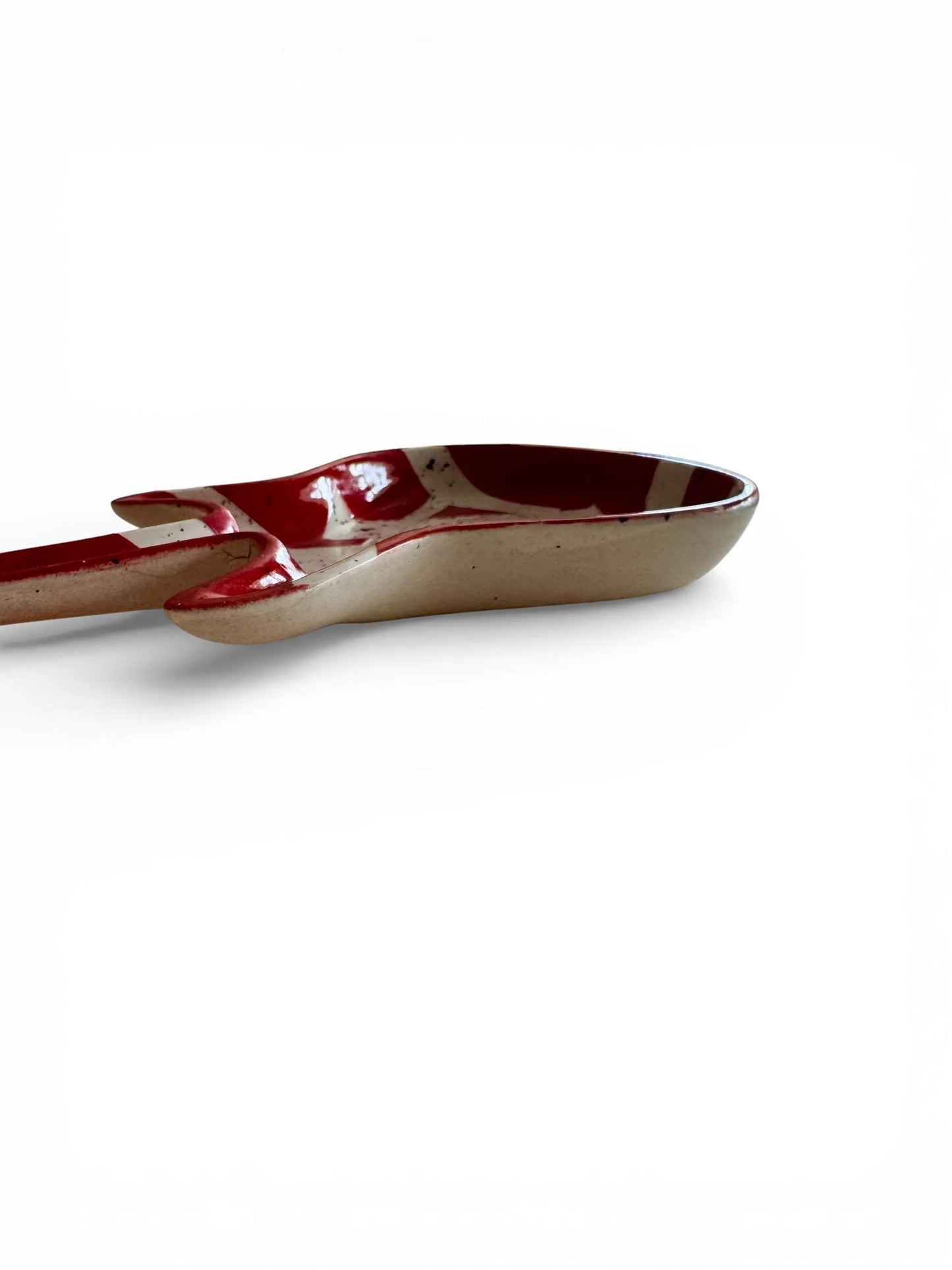 Guitar Shaped Ceramic Rolling Tray | Rock Inspired Handmade Stoneware | Desk Catchall